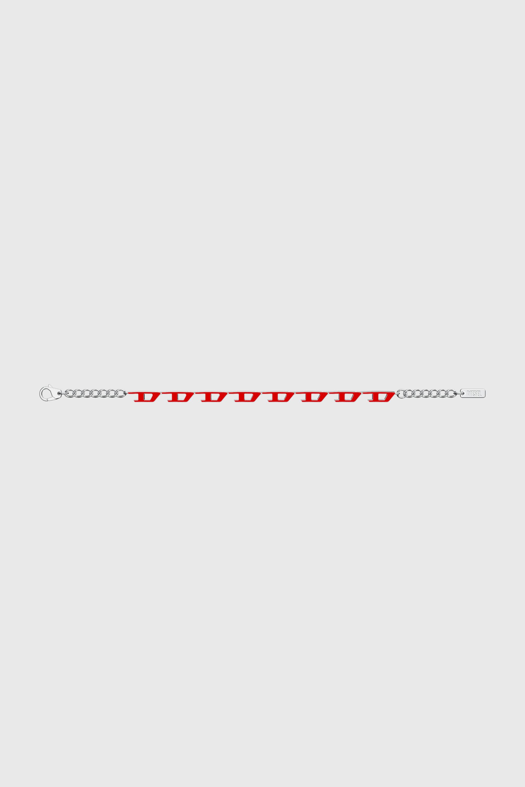 Diesel - DX1690040 JEWELLERY, Unisex Edelstahlarmband in Silber/Rot - 4