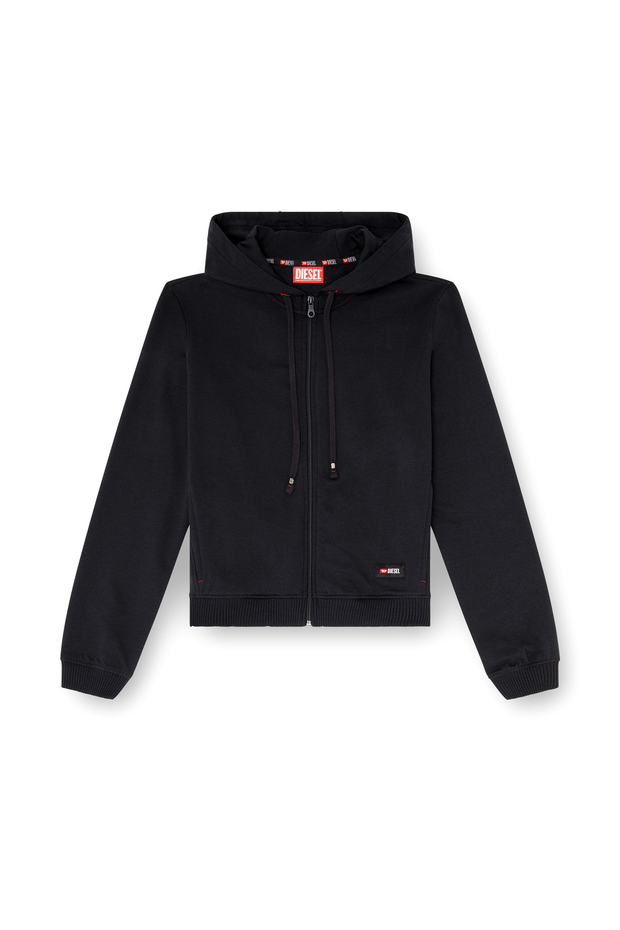 Diesel - HARRIET-D-CORE, Damen Kapuzenpullover aus aufgerauter Baumwollmischung in Schwarz - 2