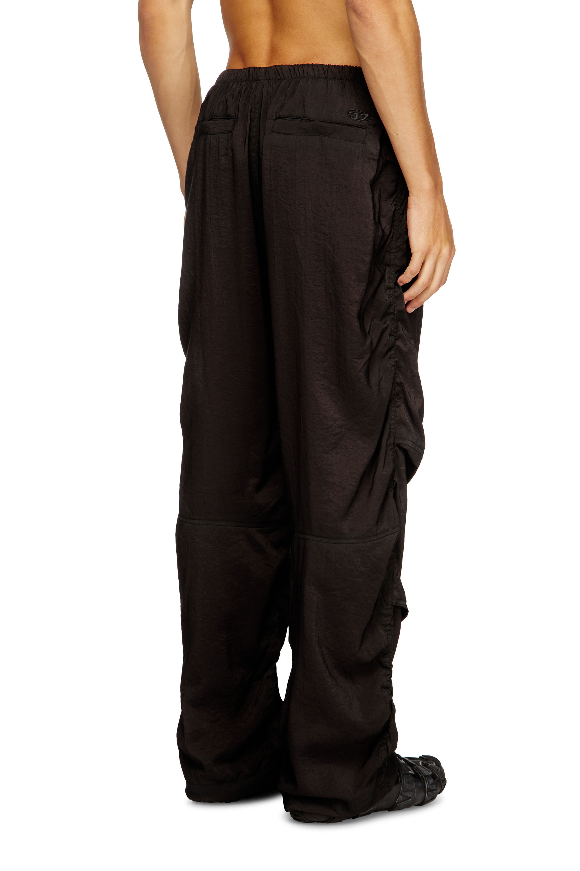 Diesel - P-DAILY, Herren Utility-Hose aus leichtem, knitterigem Stoff in Schwarz - 4