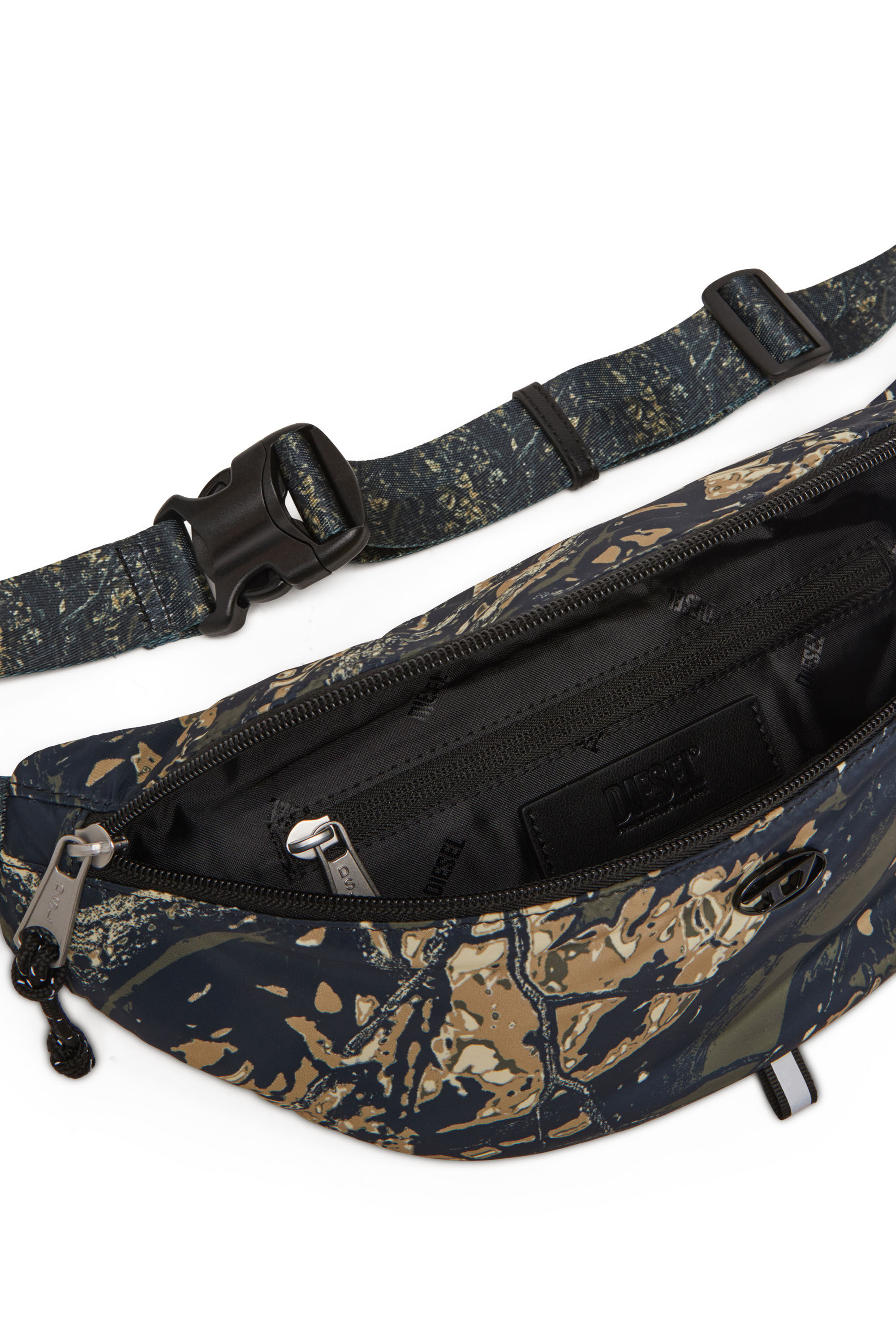Diesel - D-PACK BELTBAG X, Herren D-Pack-Gürteltasche aus Camouflage-Print-Stoff in Armeegrün - 2