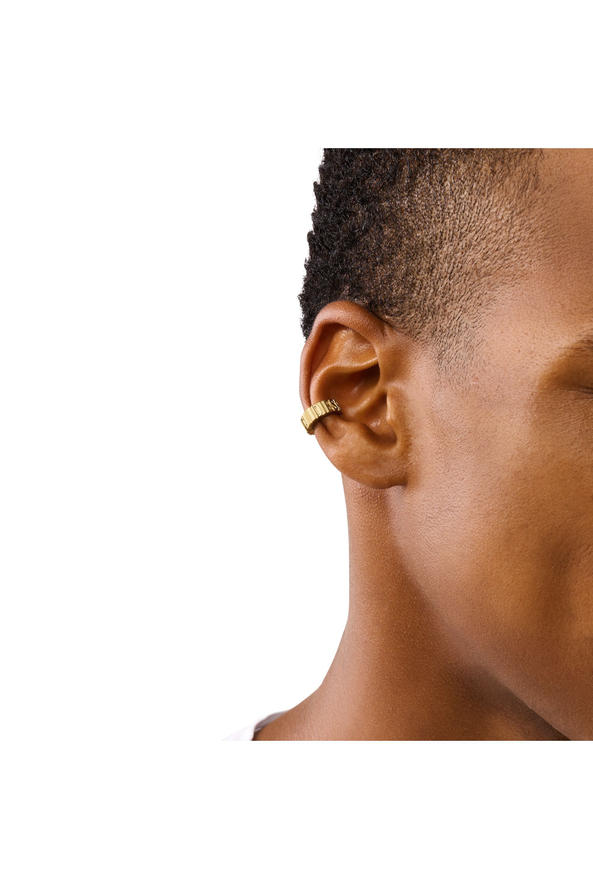 ☆DIESEL☆ Logo cuff single earring DX1565710 Women's Gold-Tone Stainless Steel Cuff Earring | Oro | Diesel