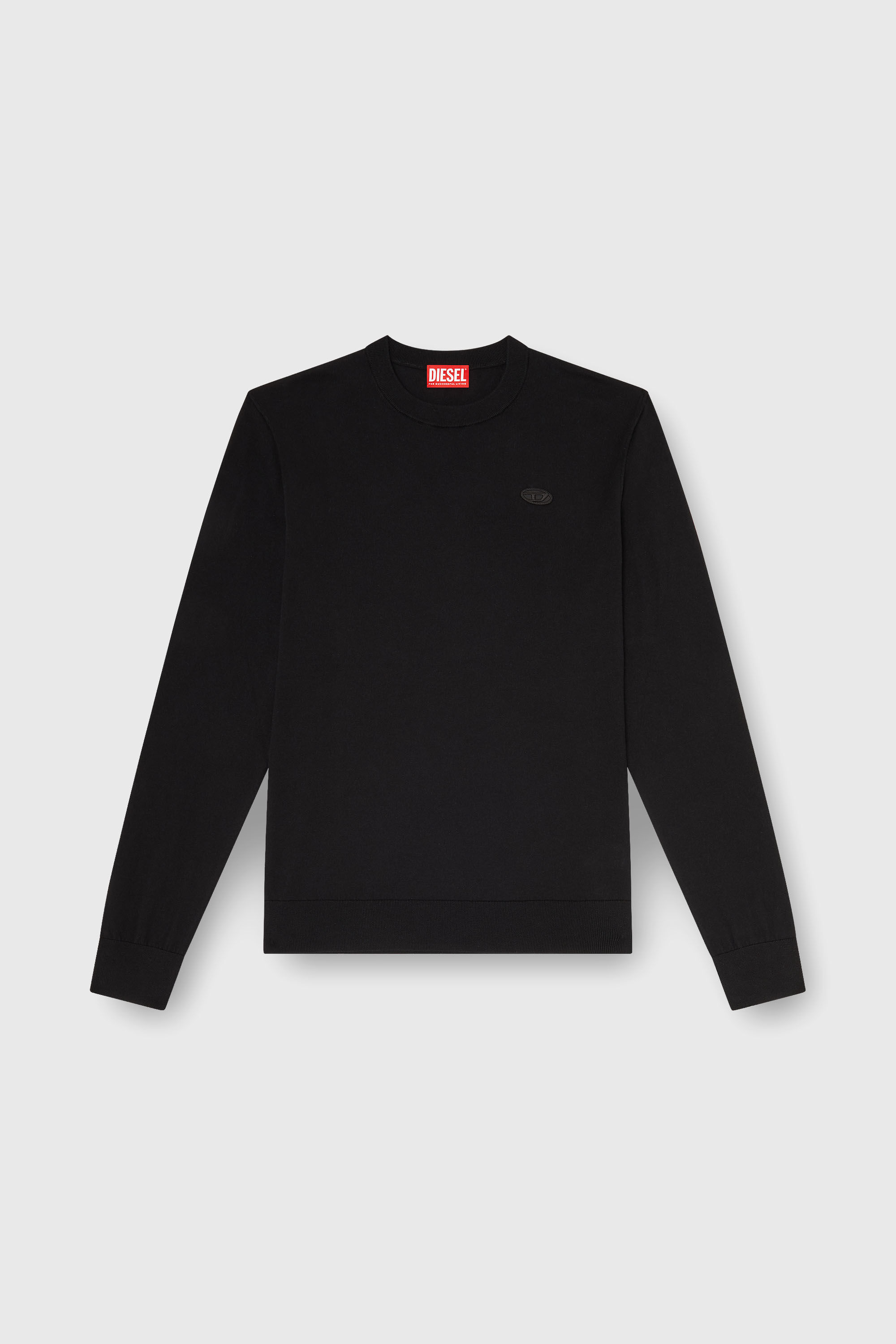 Diesel - K-FREEX-TAG-T92, Herren Strickware aus Baumwolle mit tonalem Logo in Schwarz - 2