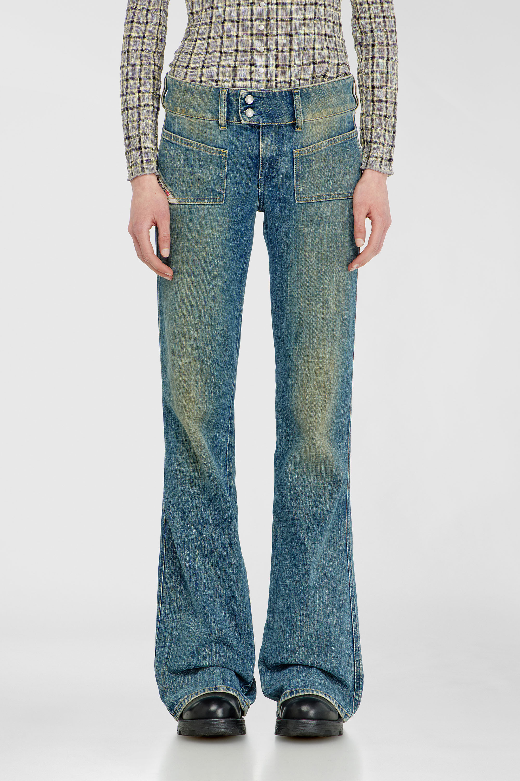 Diesel - Damen Bootcut Jeans D-Hush 007EJ, Mittelblau - 4