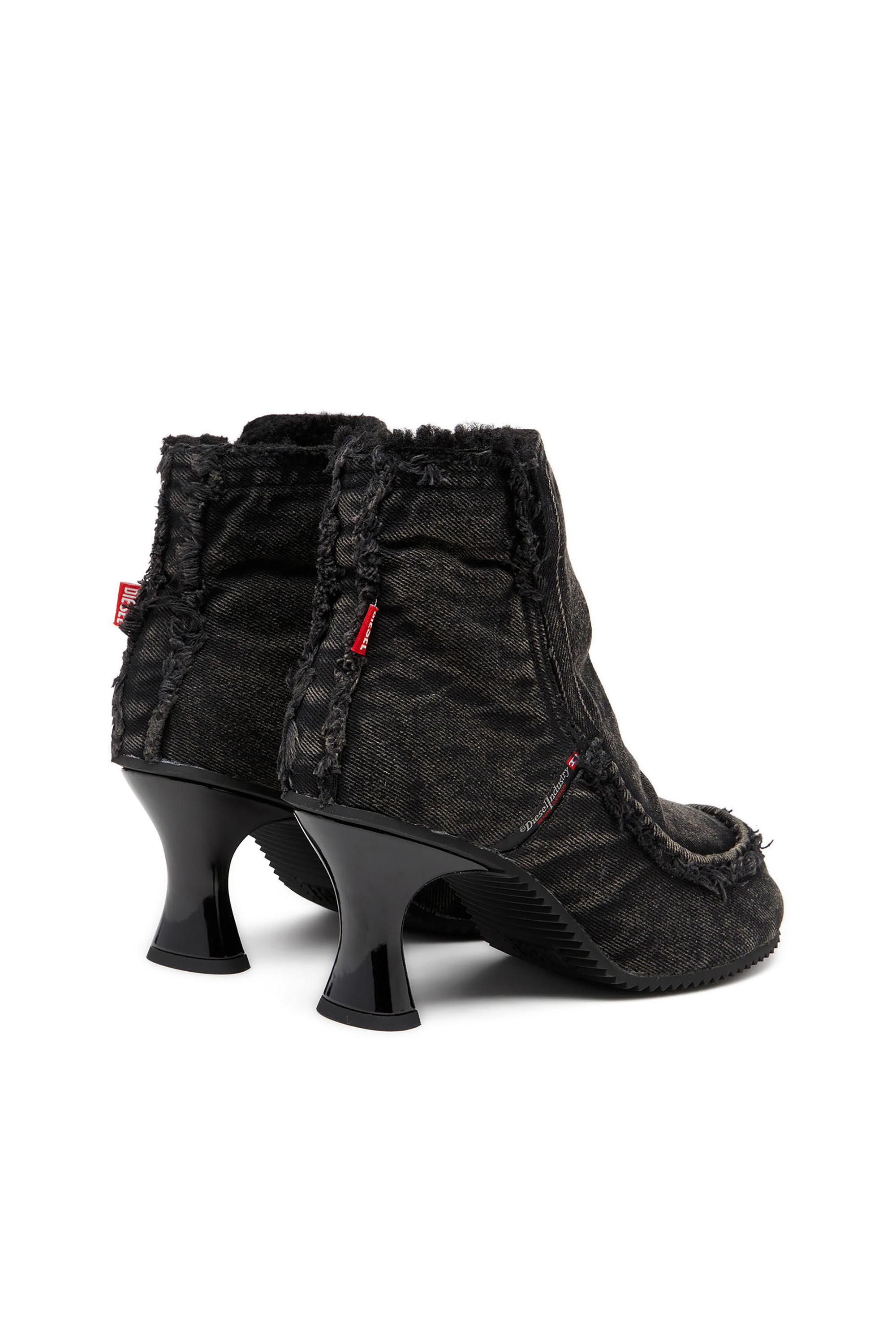 Diesel - D-WOODSTOCK HEEL AB, Damen D-Woodstock - Stiefel aus Denim mit Absatz in Schwarz - 3