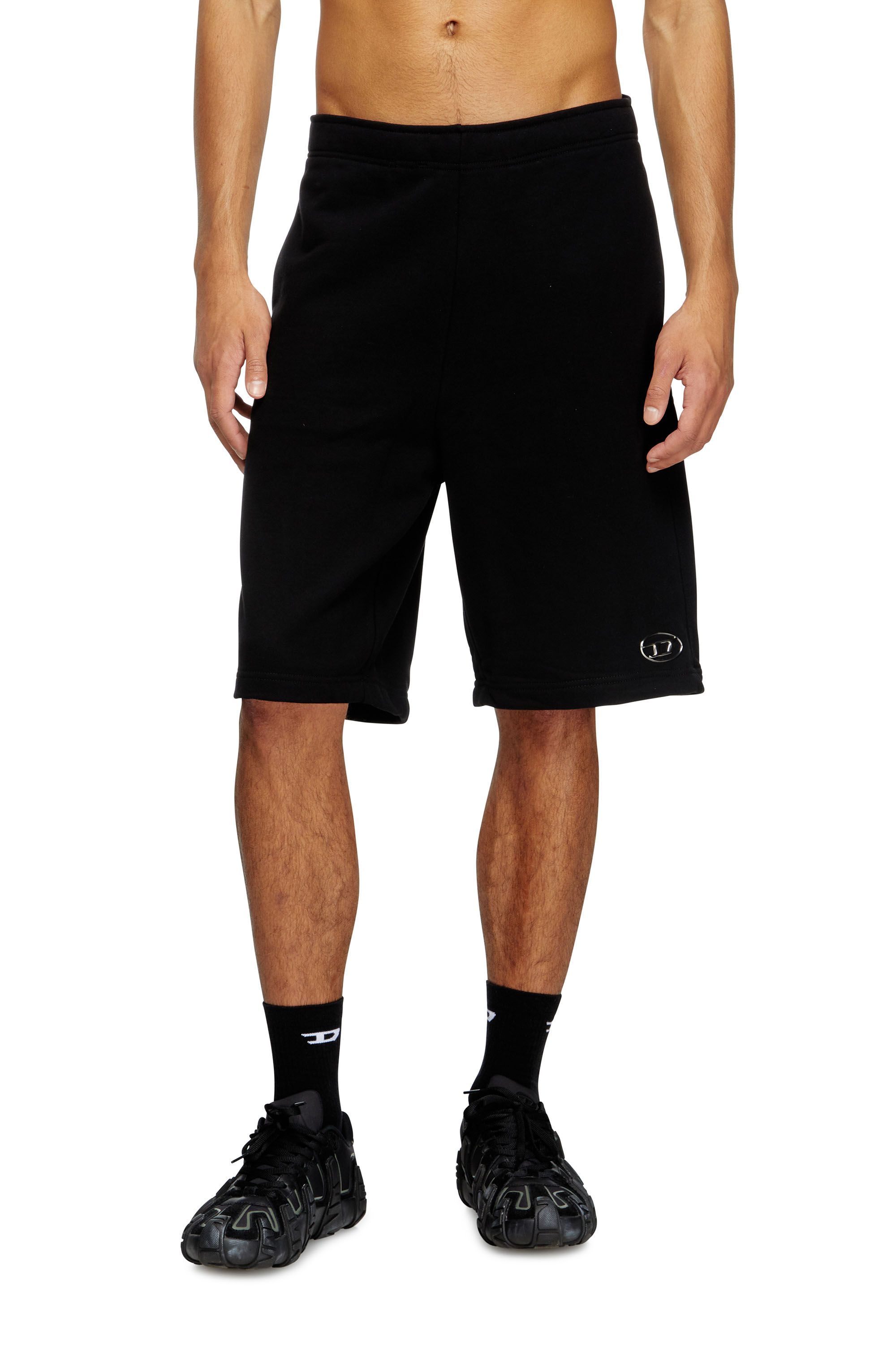 Diesel - P-MARSHY-OD, Herren Sweatshorts mit Spritzguss-Logo in Schwarz - 3