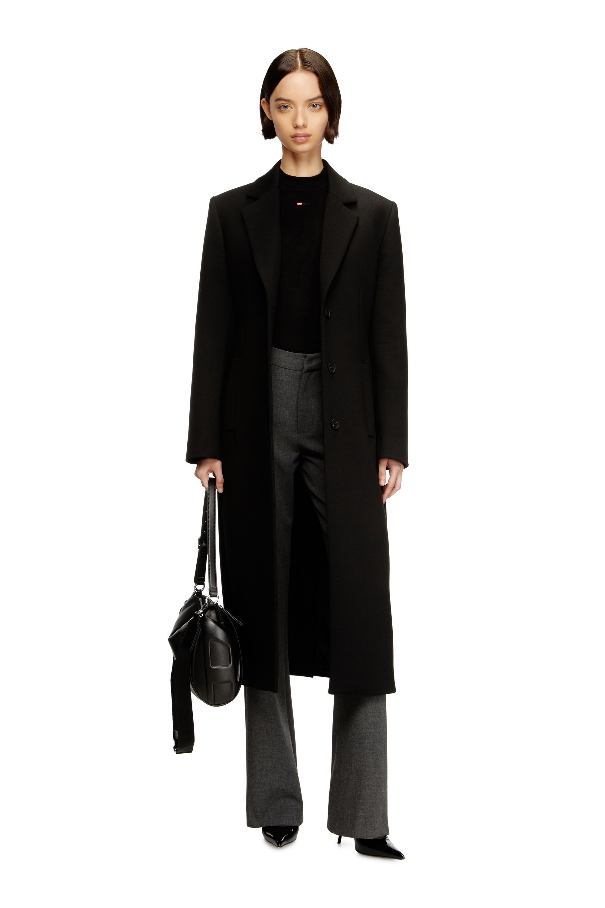 Diesel - G-ALLAN, Damen Langer Sanduhrmantel in Schwarz - 3