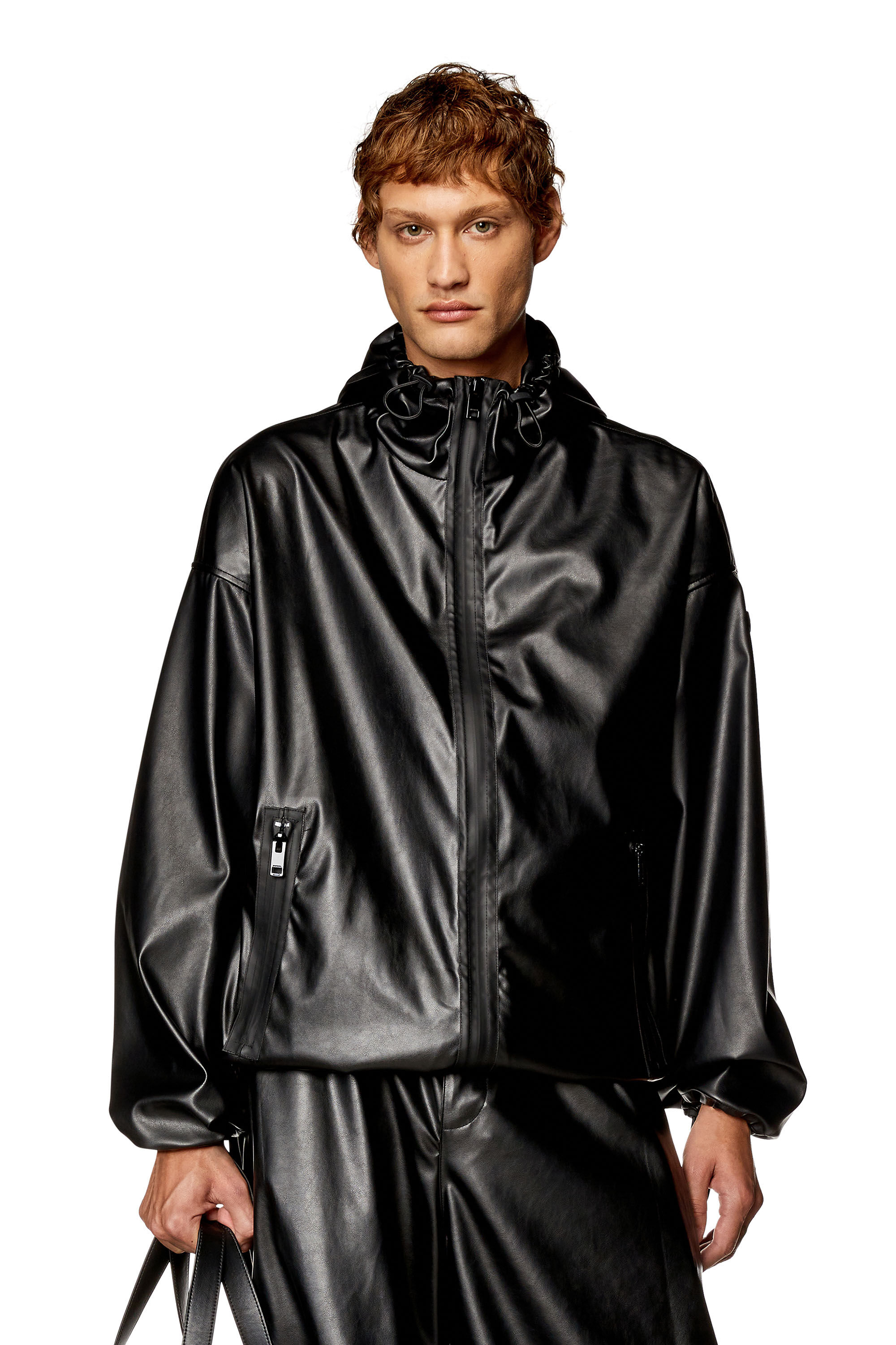 Diesel - J-MICC, Man Windbreaker in coated fabric in Black - Image 3