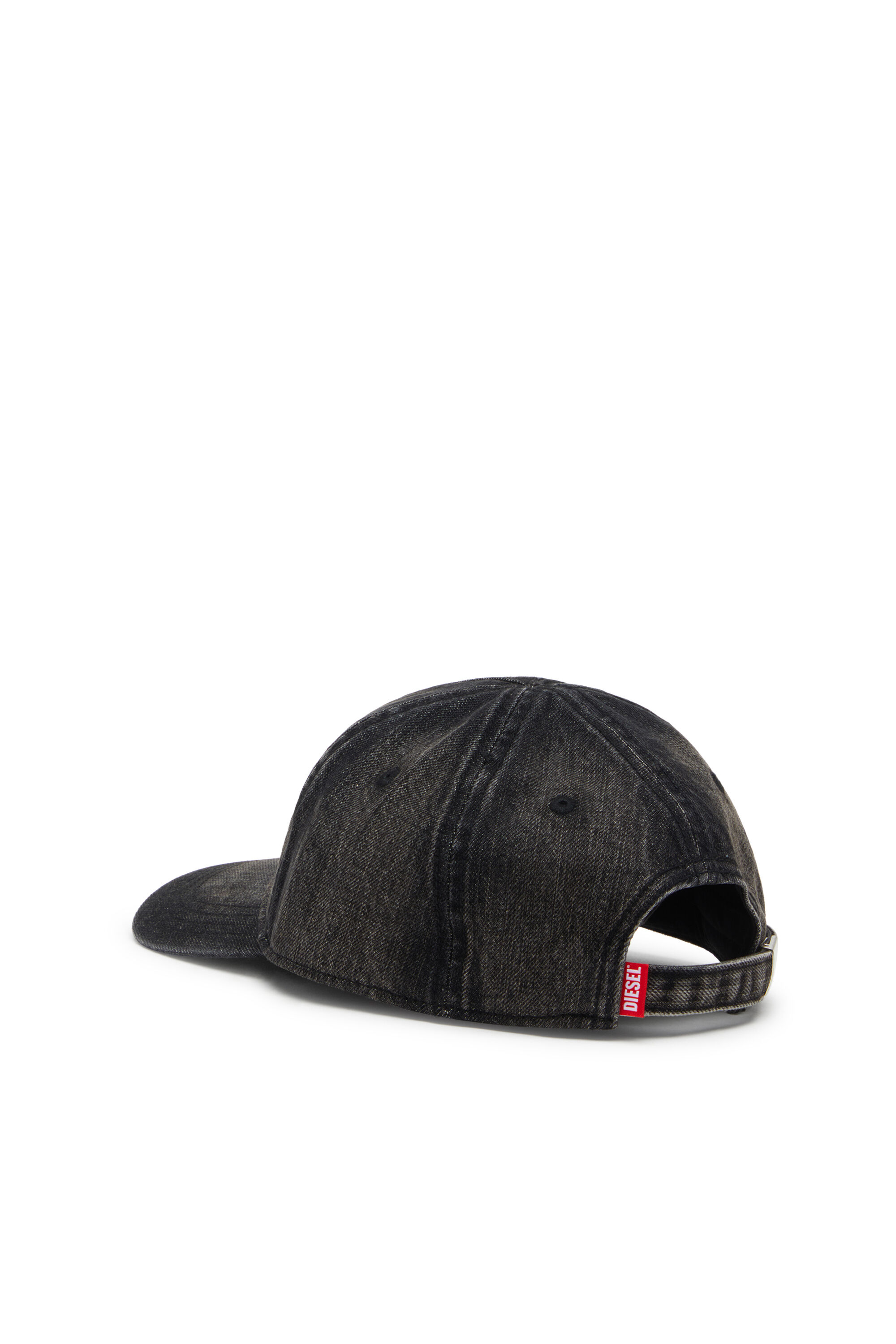 Diesel - C-ENIC, Herren Denim-Cap mit ausgefransten Details und gesticktem Logo in Jeansschwarz - 2