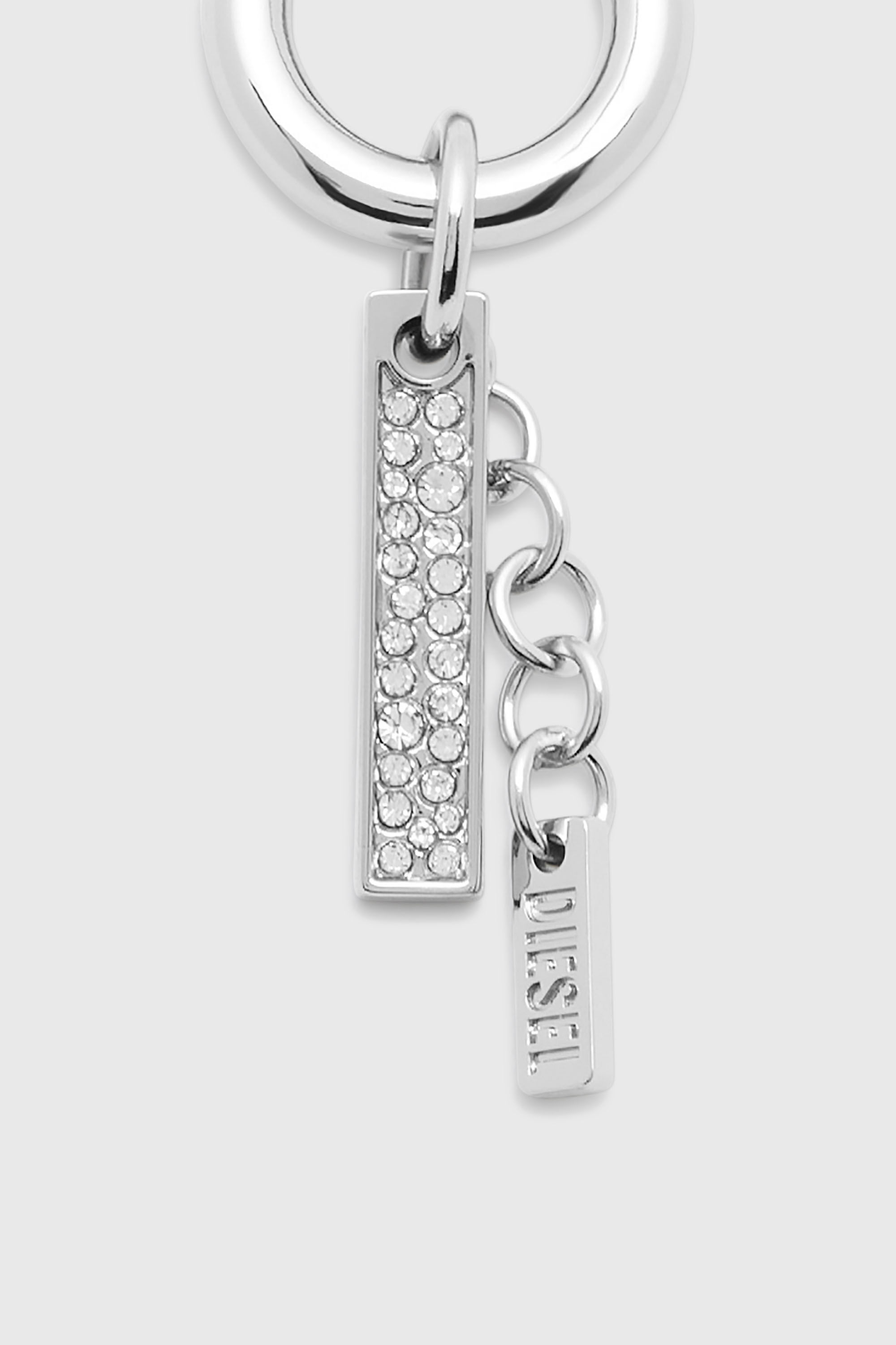 Diesel - CHARM-I, Unisex Metallschl&uuml;sselanh&auml;nger mit Strassanh&auml;nger in Silber - 2