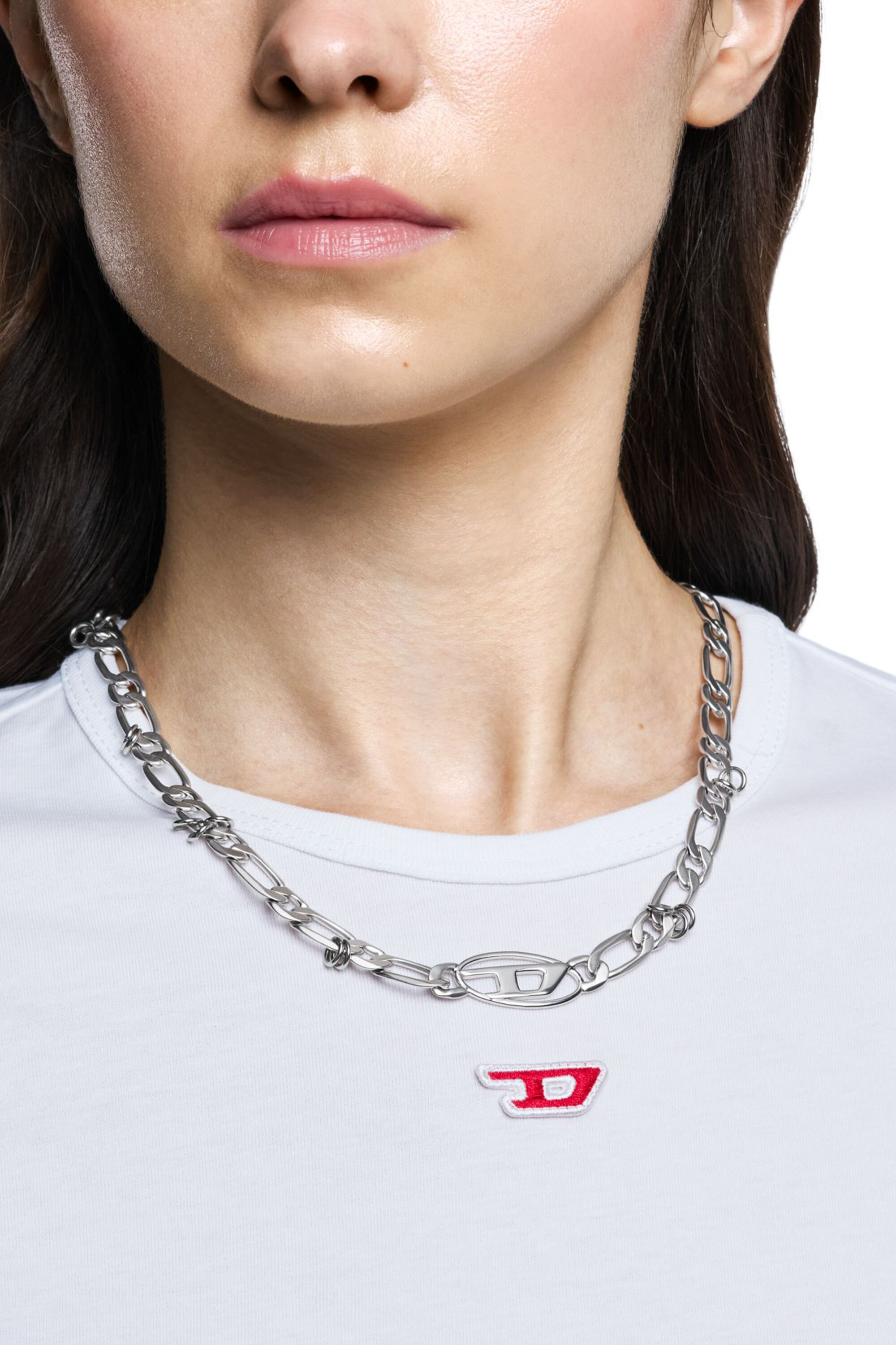 Diesel - DX1600040, Unisex Halskette aus Edelstahl und Messing in Silber - 3