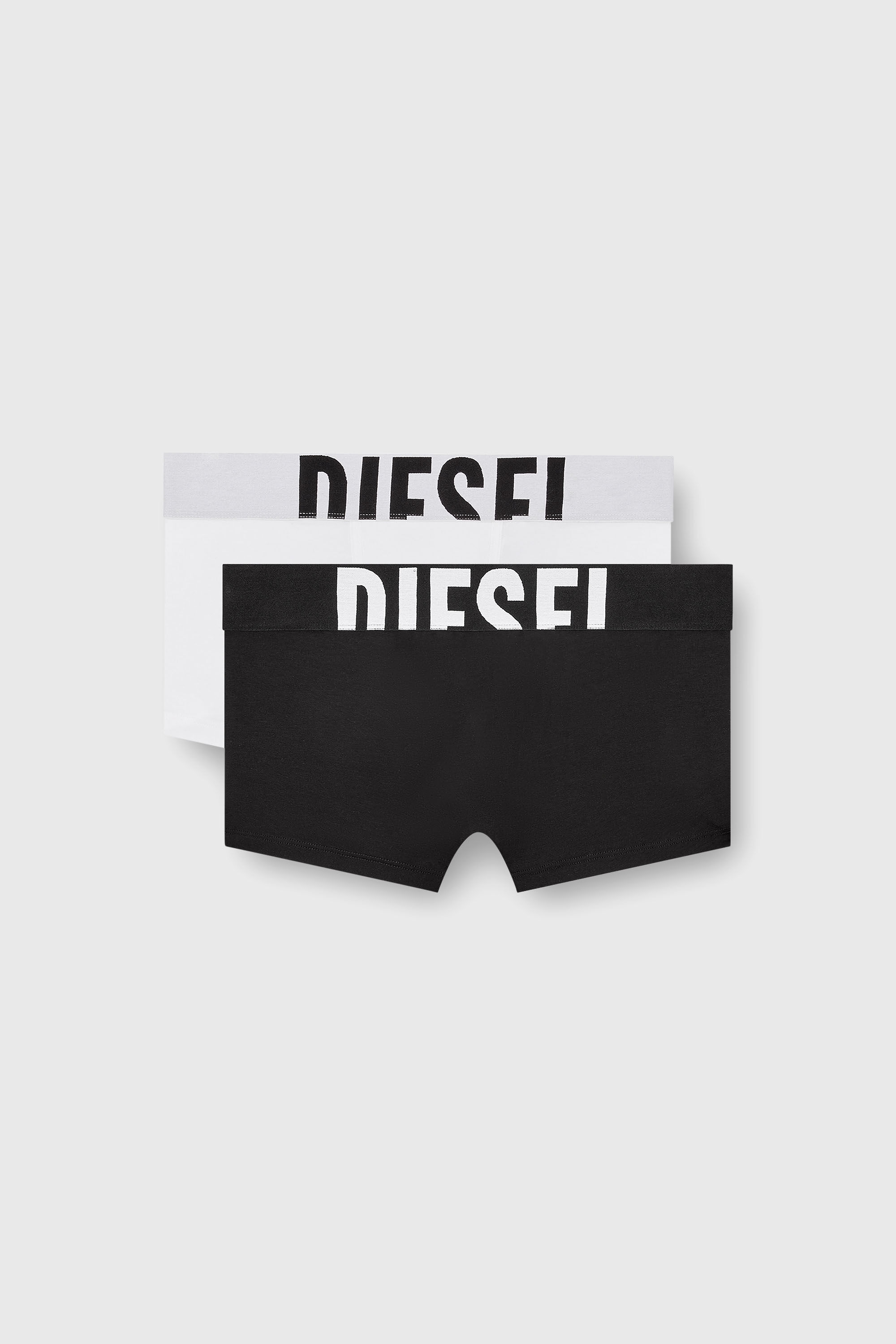 Diesel - MYA-D-POP-2PACK, Damen Boy Shorts im Zweierpack mit Cut-off-Logo in Schwarz/Weiss - 2