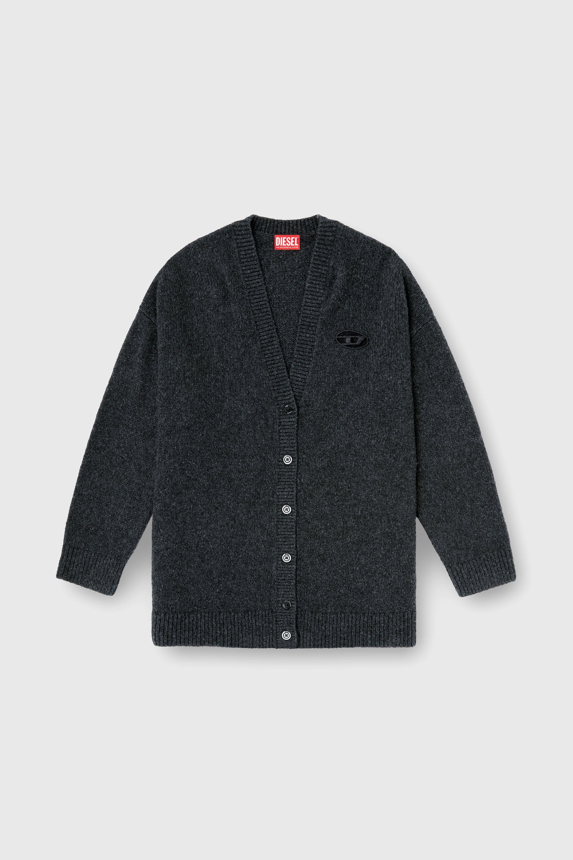 Diesel - M-AREELA, Damen Cardigan aus Woll- und Alpakamischung in Schwarz/Grau - 2