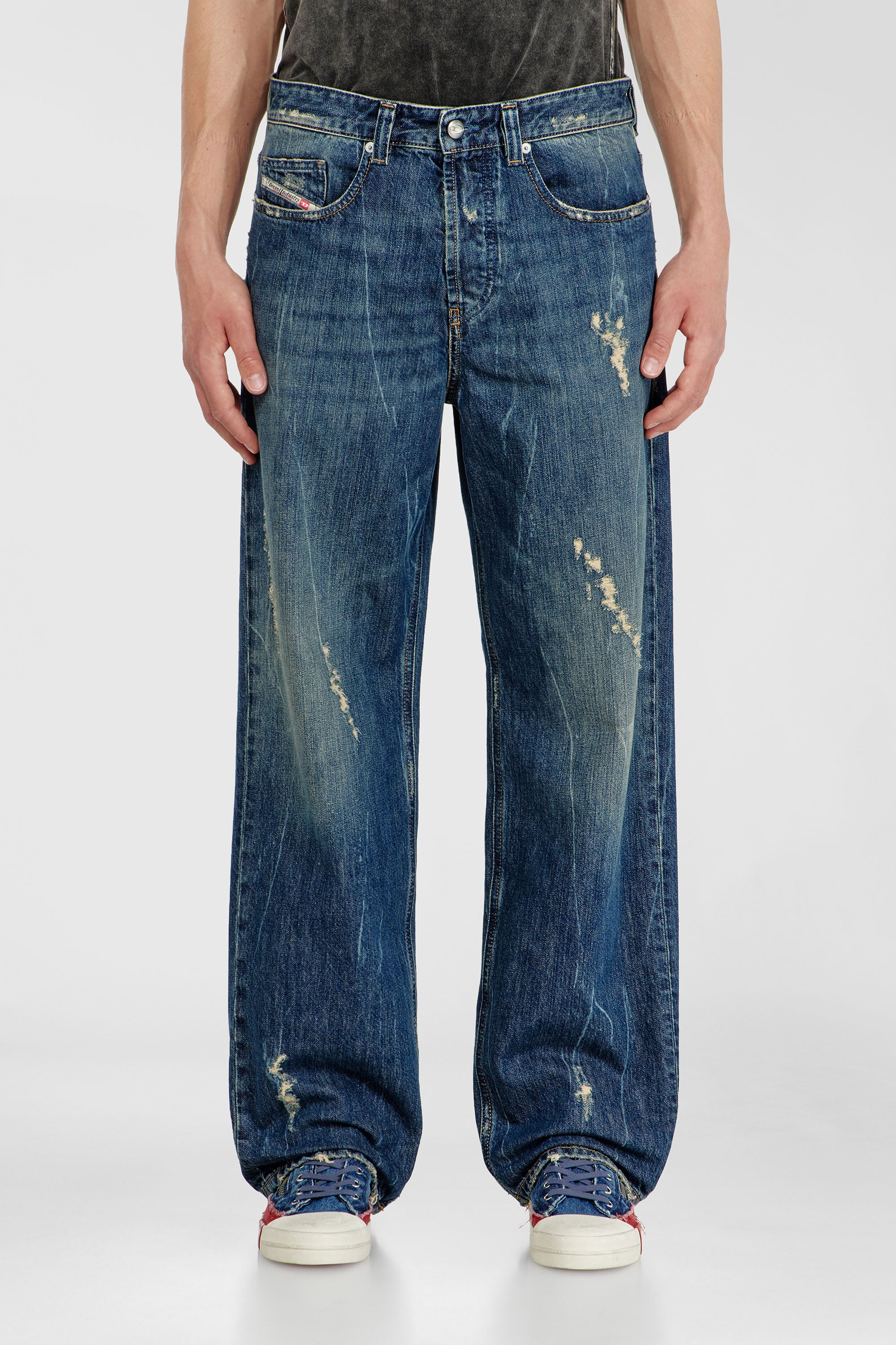 Diesel - Herren Relaxed Jeans 2001 D-Macro 09Q28, Mittelblau - 1