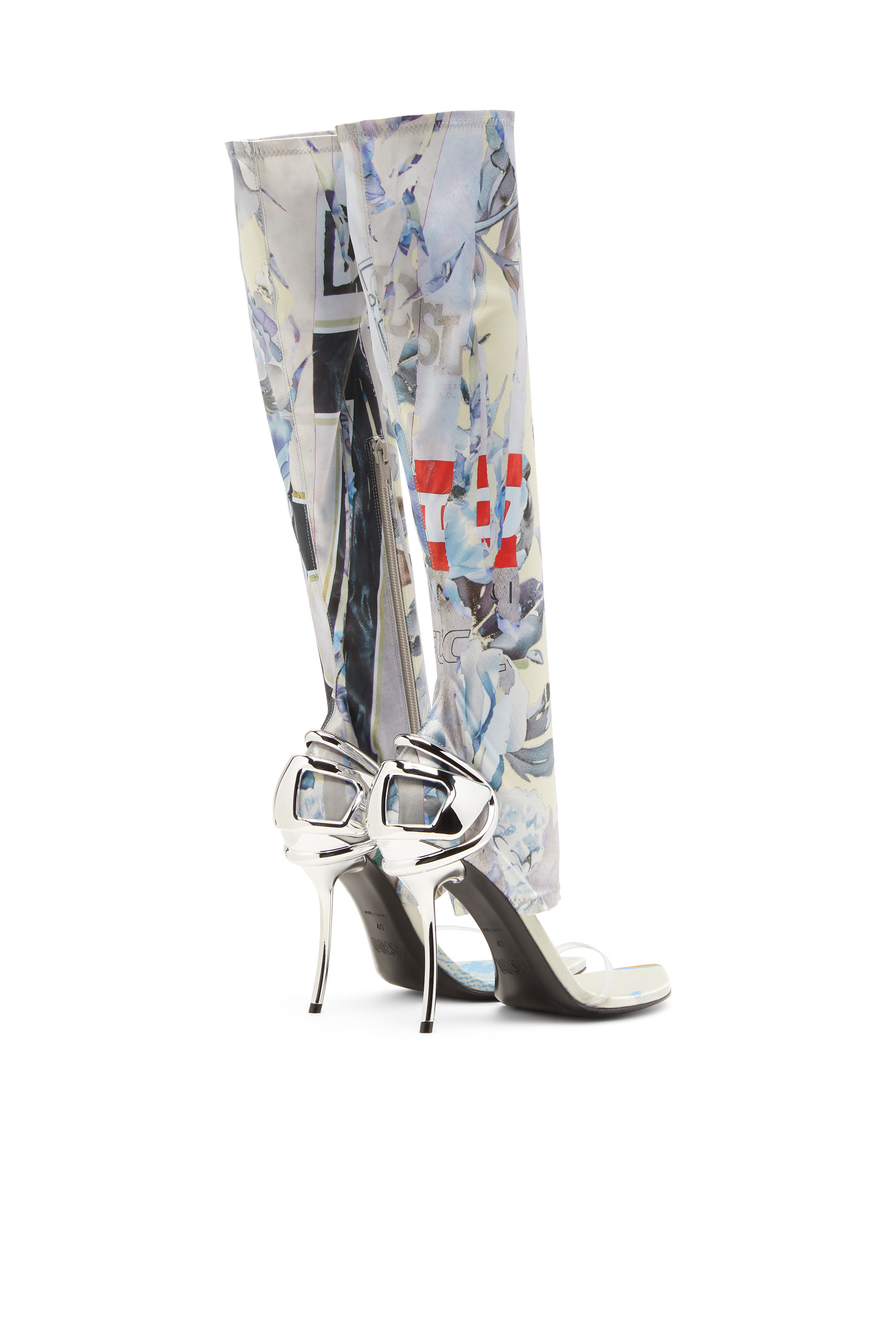 D-TEN&HALF SDL KB, White/Blue Diesel - D-TEN&HALF SDL KB, Woman's D-Ten&Half-Hybrid sandals with graphic print in White/Blue - 3