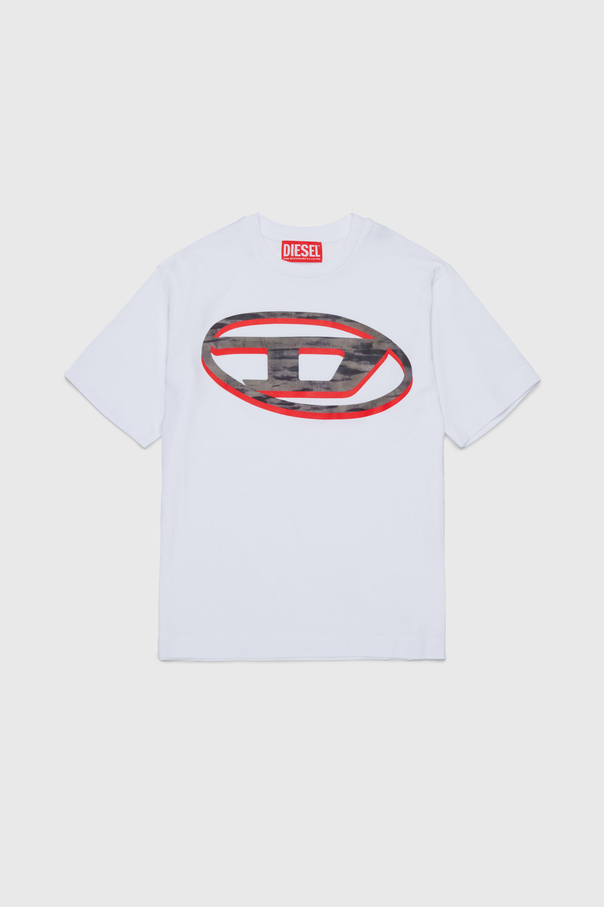 Diesel - TVEL OVER, Herren T-Shirt mit zweifarbigem Oval D Print in Wei&szlig; - 1