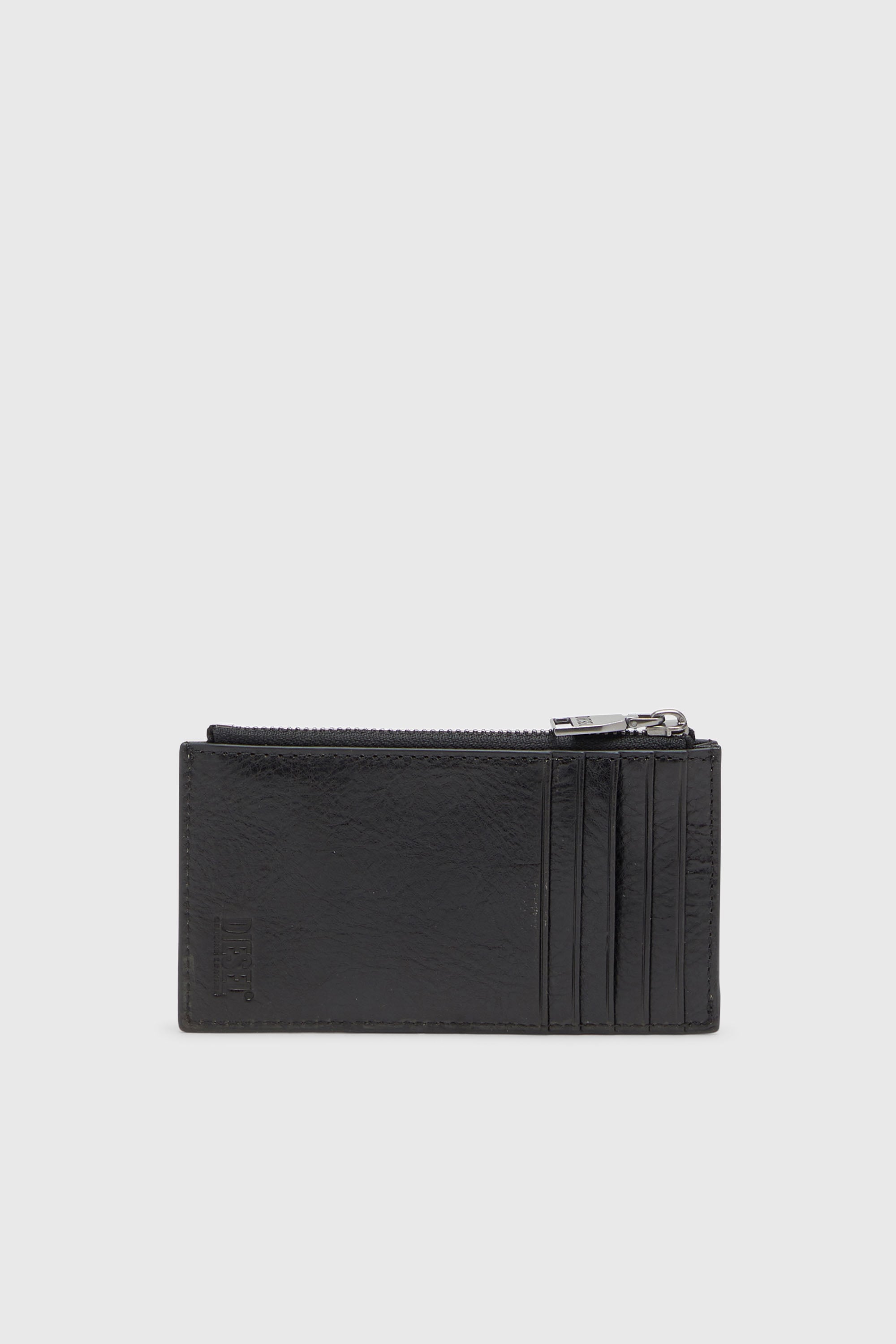 Diesel - FLAG-D CARD HOLDER III, Herren Leder-Kartenetui mit Rei&szlig;verschluss in Schwarz - 2