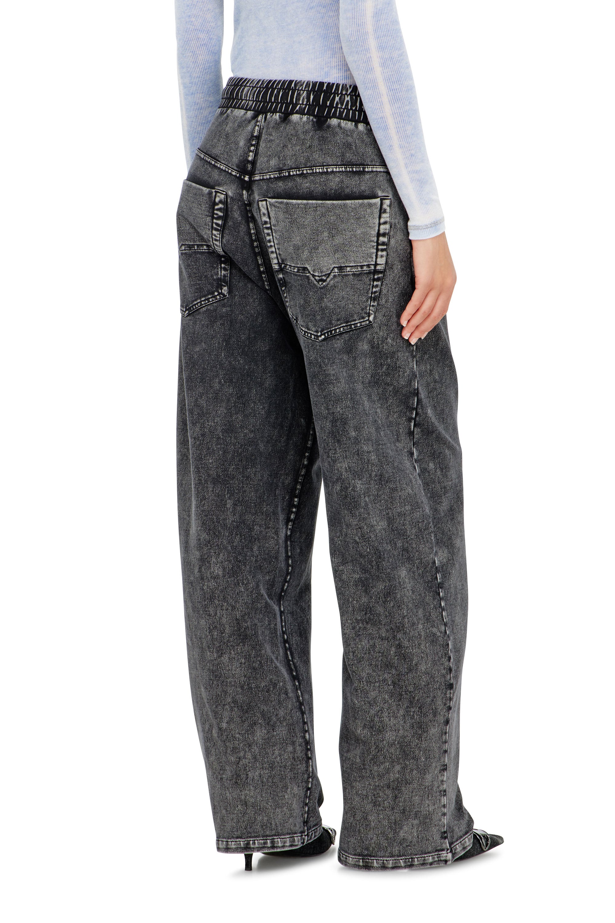 Diesel - P-STUKY, Damen Sweatpants mit Denim-Effekt in Dunkelgrau - 3