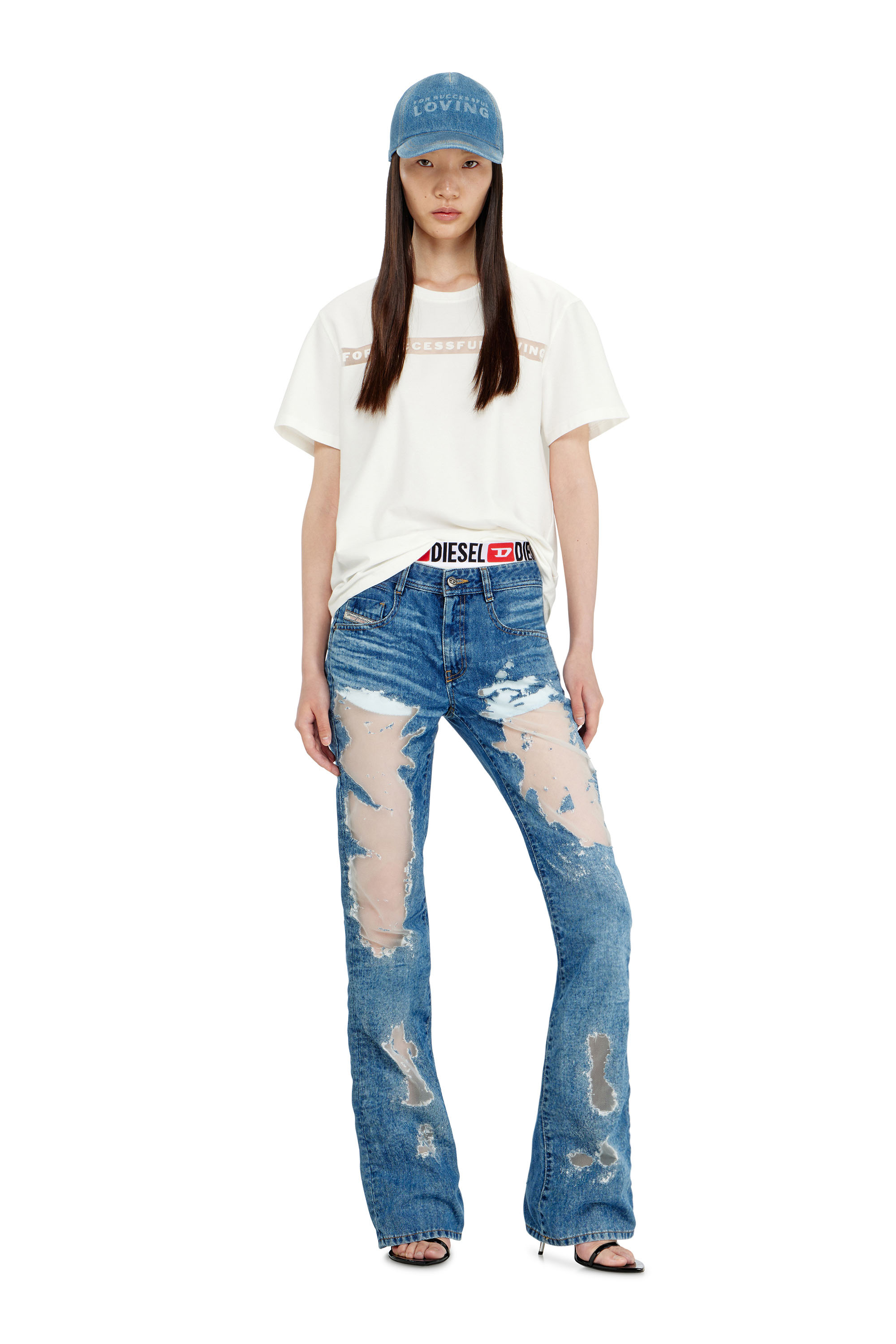Diesel - PR-T-NOTS-CHI-R, Unisex T-Shirt mit For Successful Loving Logo in Wei&szlig; - 4