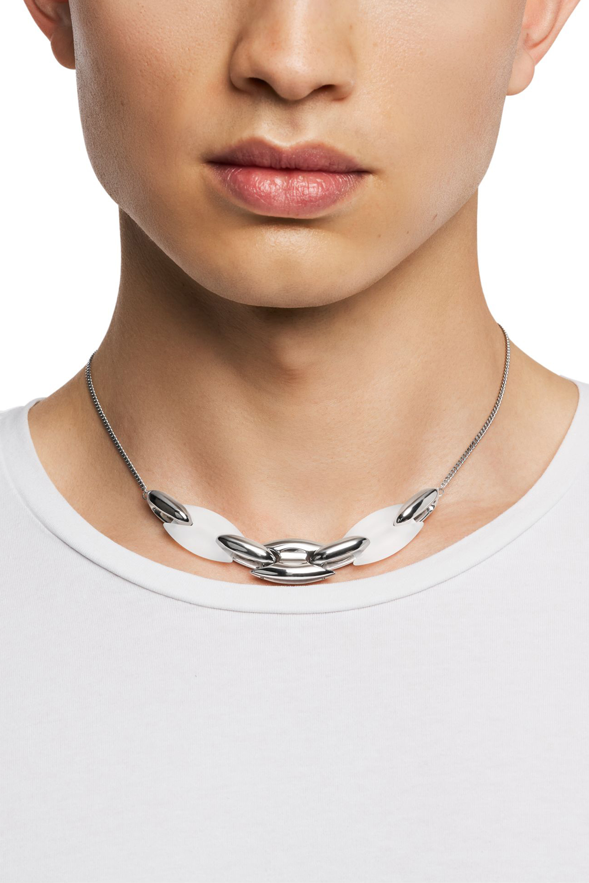 Diesel - DX1616040, Unisex's Stainless Steel and Silicone Metamorph Chain Necklace in Silver - 3