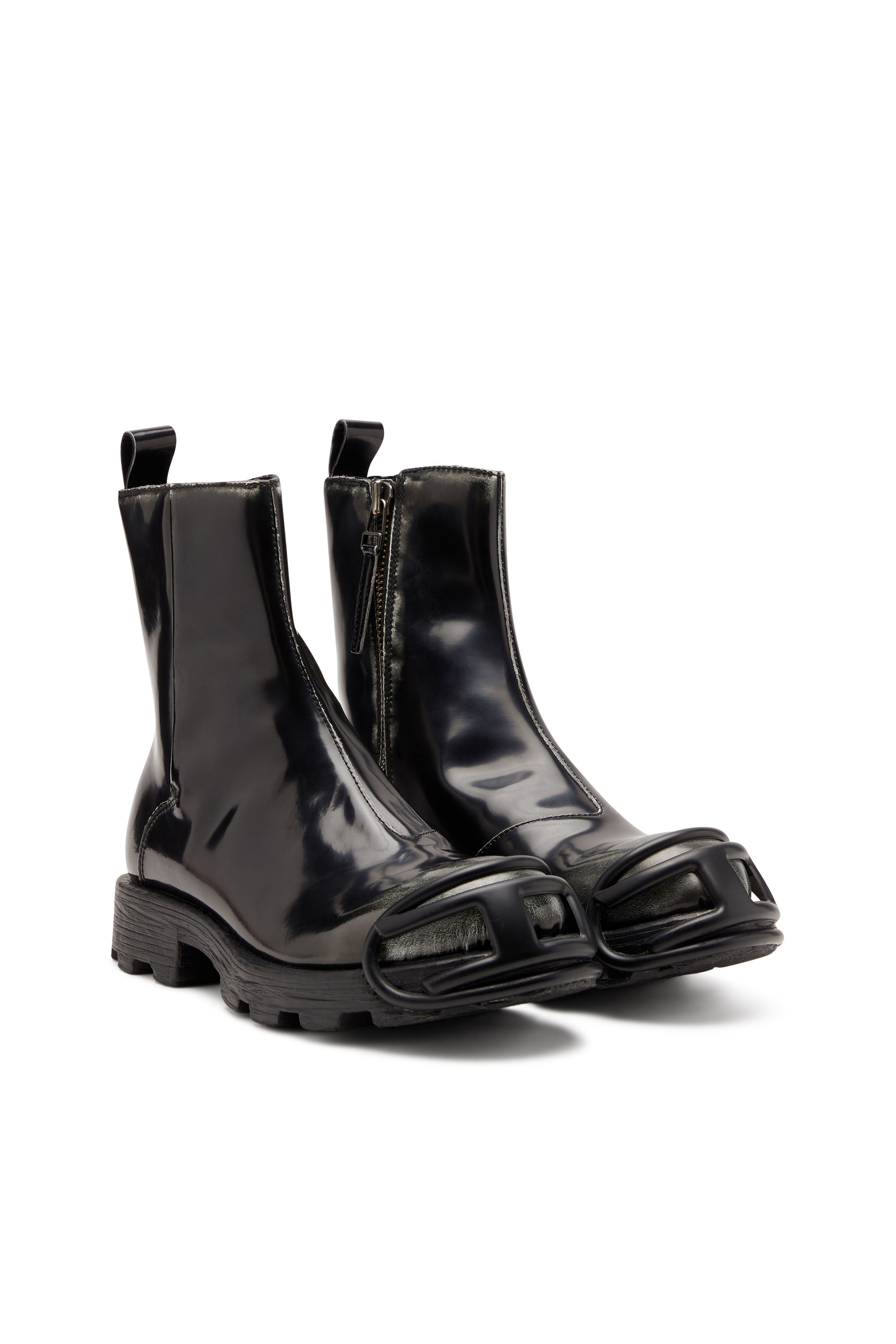 Diesel - D-HAMMER BT ZIP D, Man's D-Hammer - Leather boots with zipper in Black - 2
