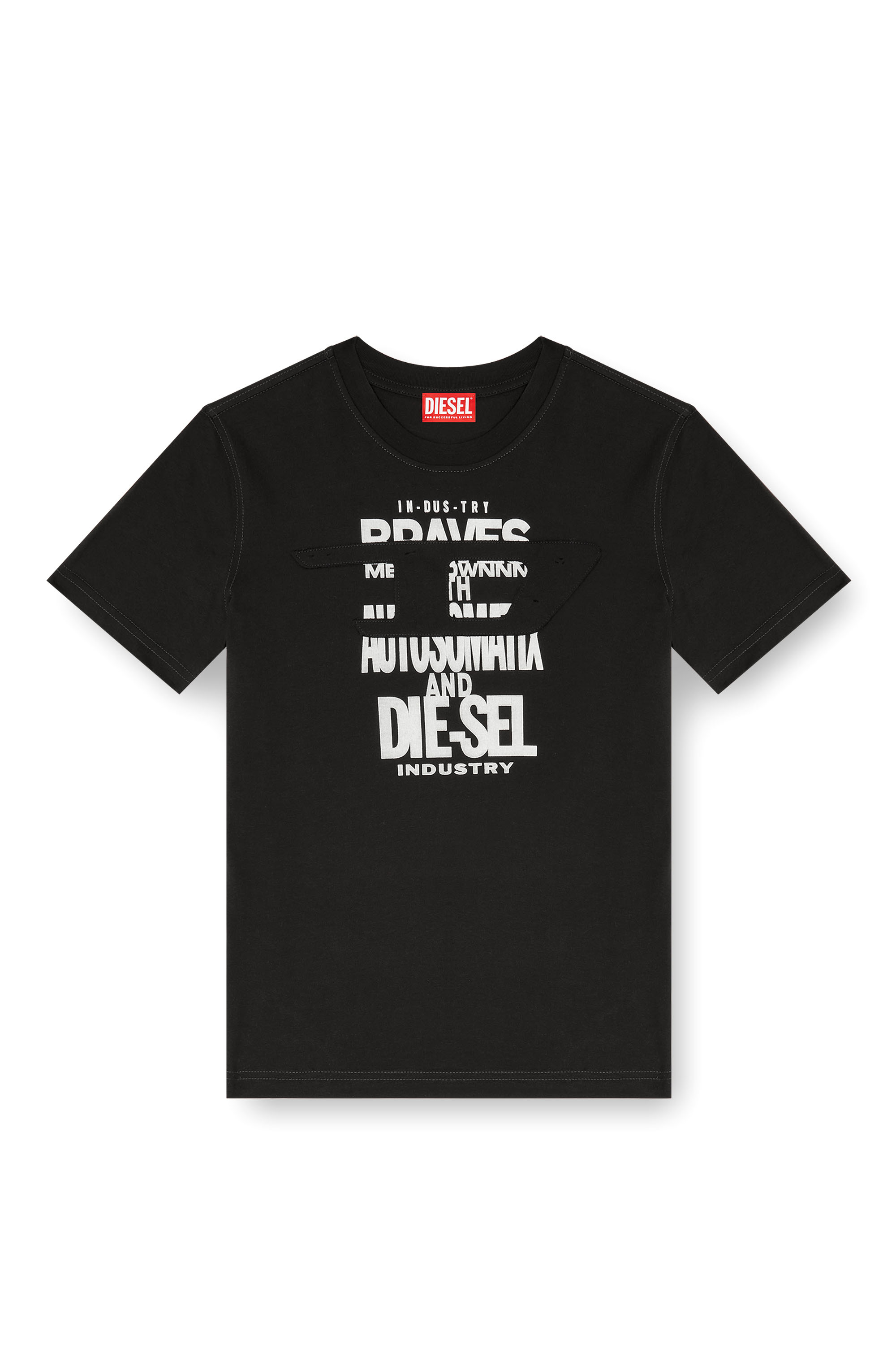 Diesel - T-REG-ZAL-V2, Damen T-Shirt aus Baumwolle mit Grafikprint in Schwarz - 2