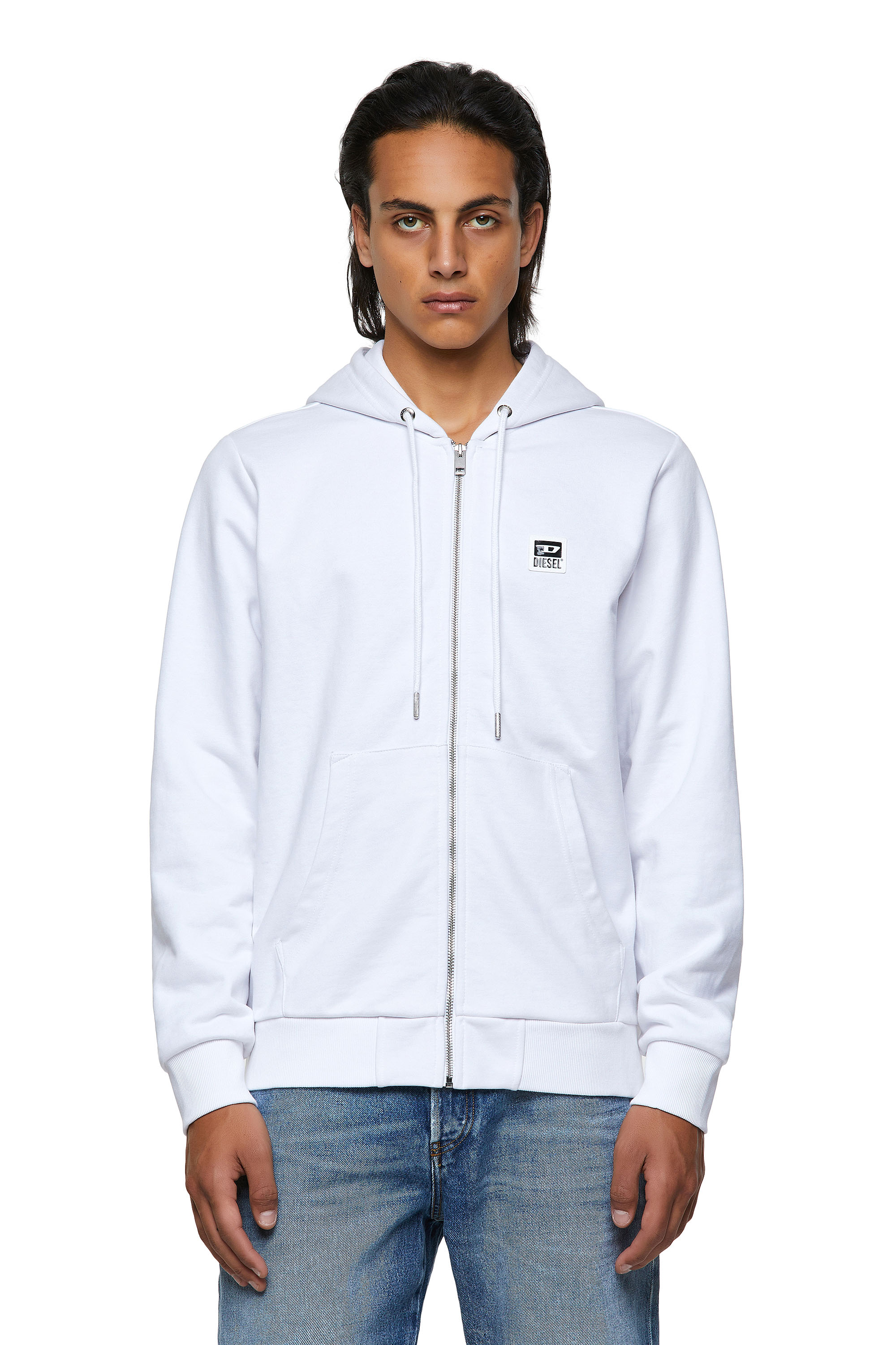 S-GIRK-HOOD-ZIP-K1, Weiß - Sweatshirts