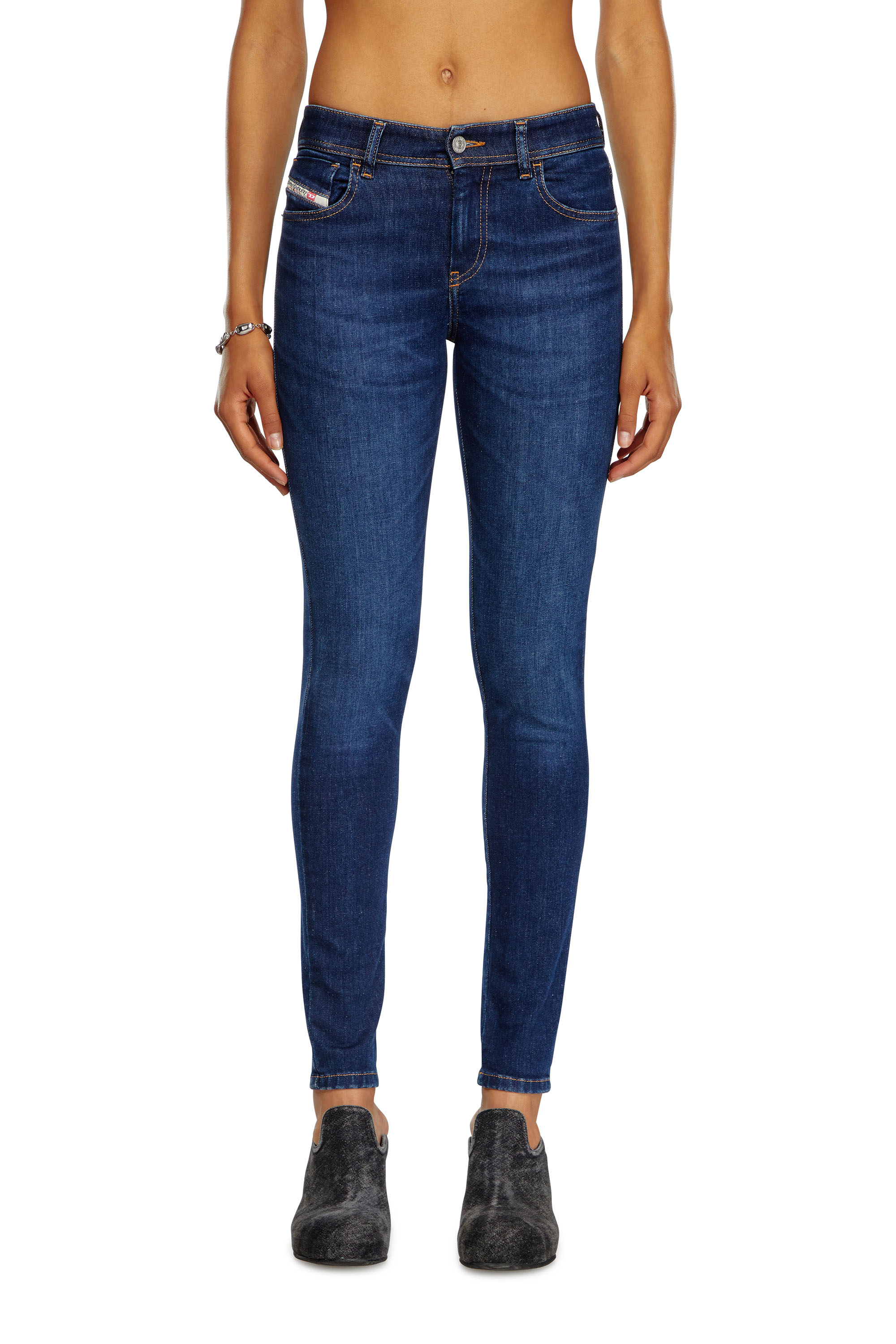 Diesel - Woman Super skinny Jeans 2017 Slandy 09J12, Dark Blue - Image 2