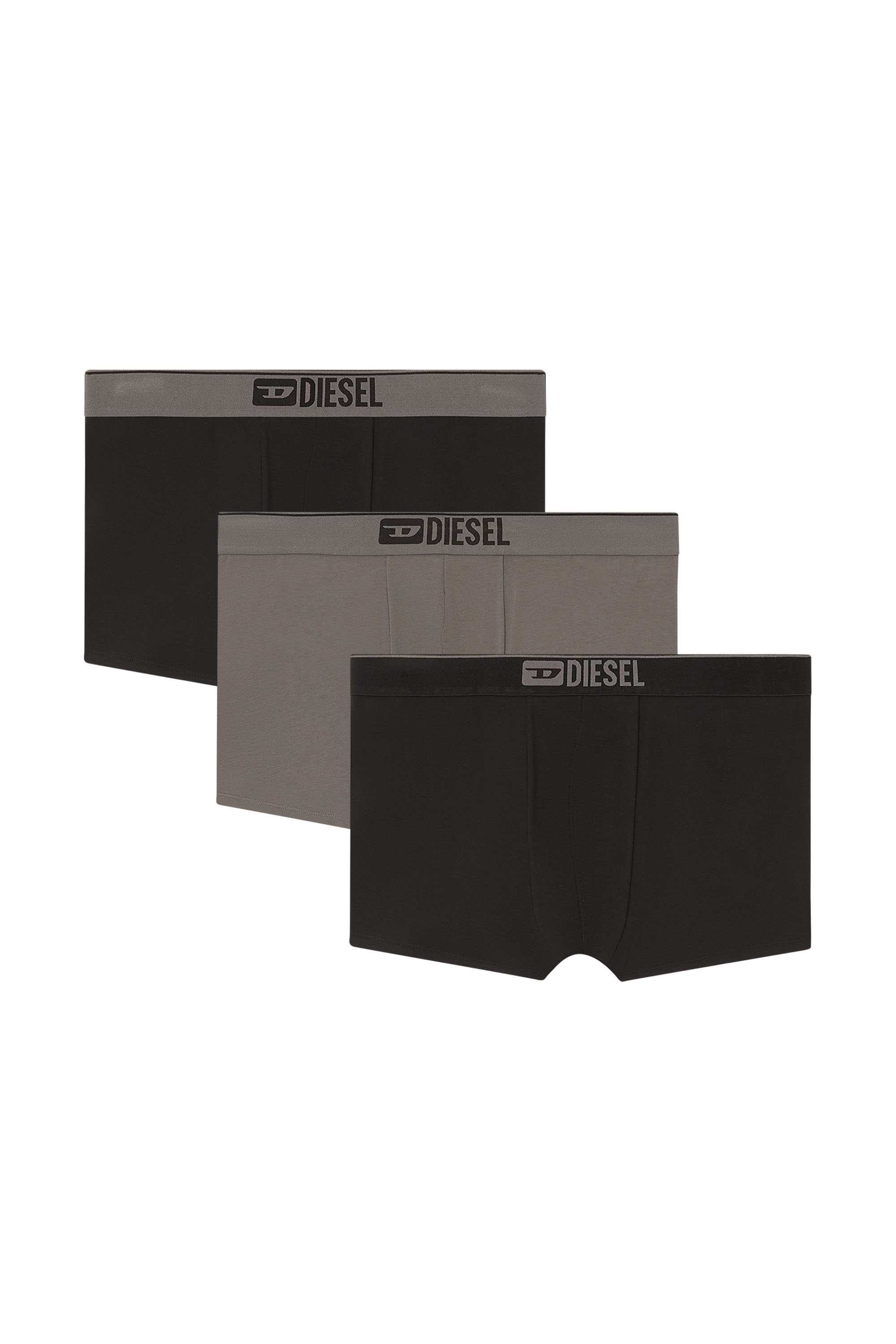 Diesel - UMBX-DAMIENTHREEPACK, Herren Einfarbige Retropants im Dreierpack in Schwarz/Grau - 1