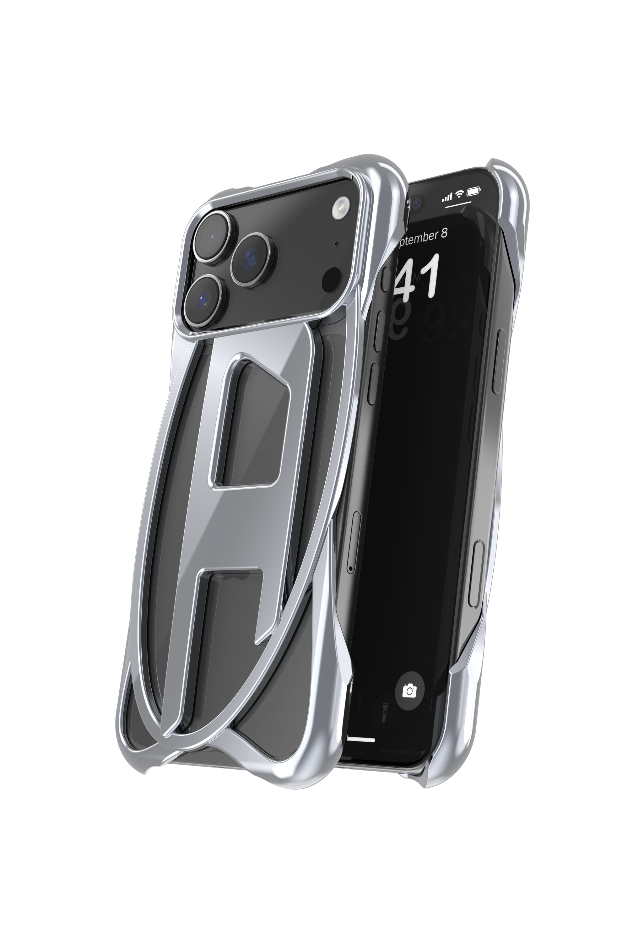 Diesel - 60446  D FRAME CASE, Unisex's Caged D glossy case for iPhone 17 Pro Max in Dark grey - 3