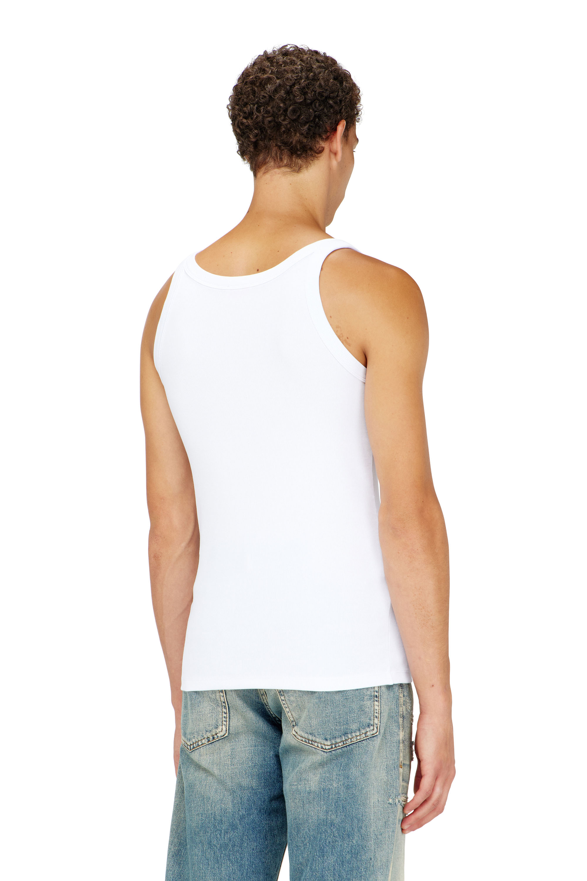 Diesel - T-WIFE-DCO, Herren Schmal geschnittenes Baumwoll-Tanktop mit Oval D-Logo in Wei&szlig; - 4