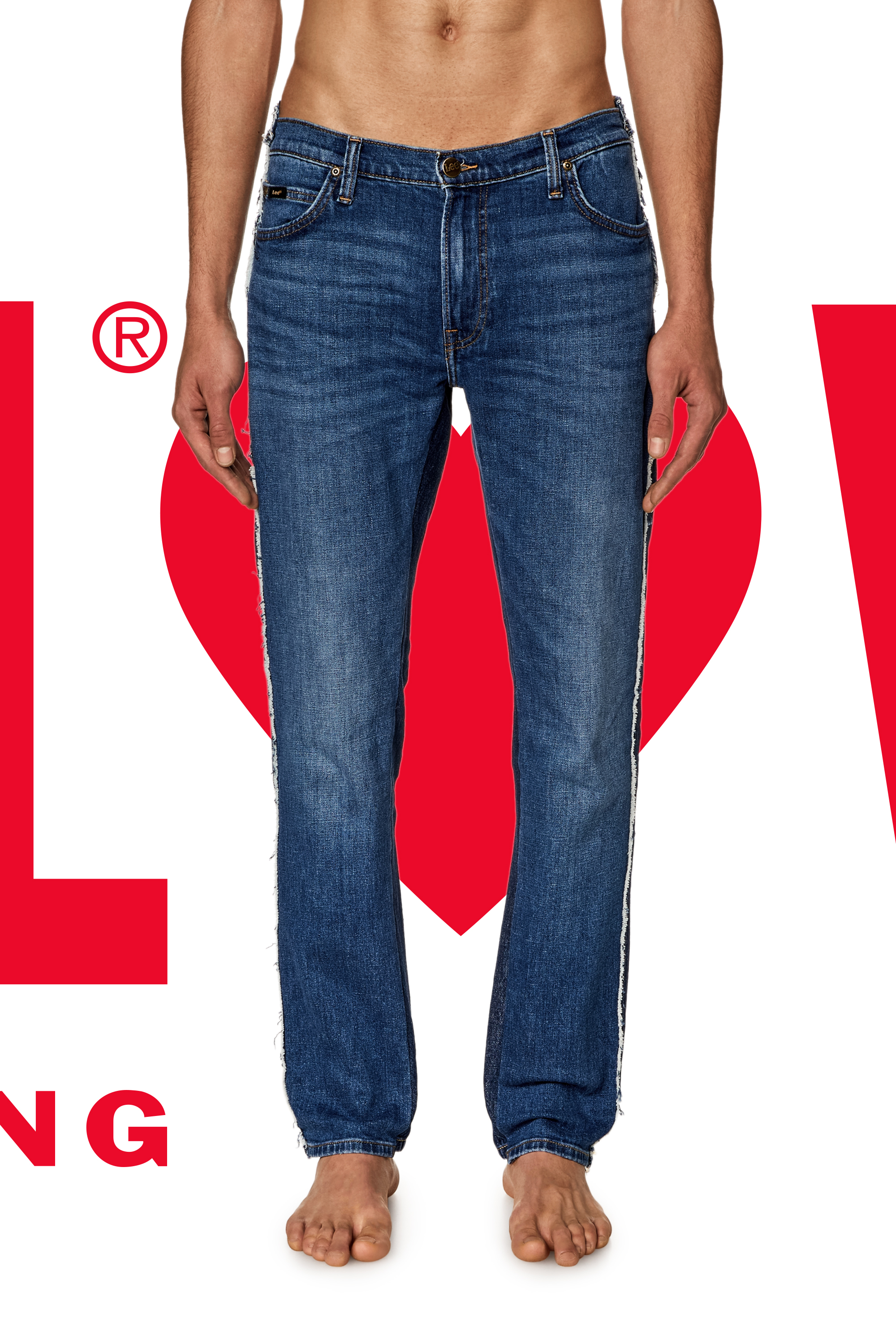 Diesel - Straight Jeans Dieseloves 04 09K47, Mittelblau - Image 3