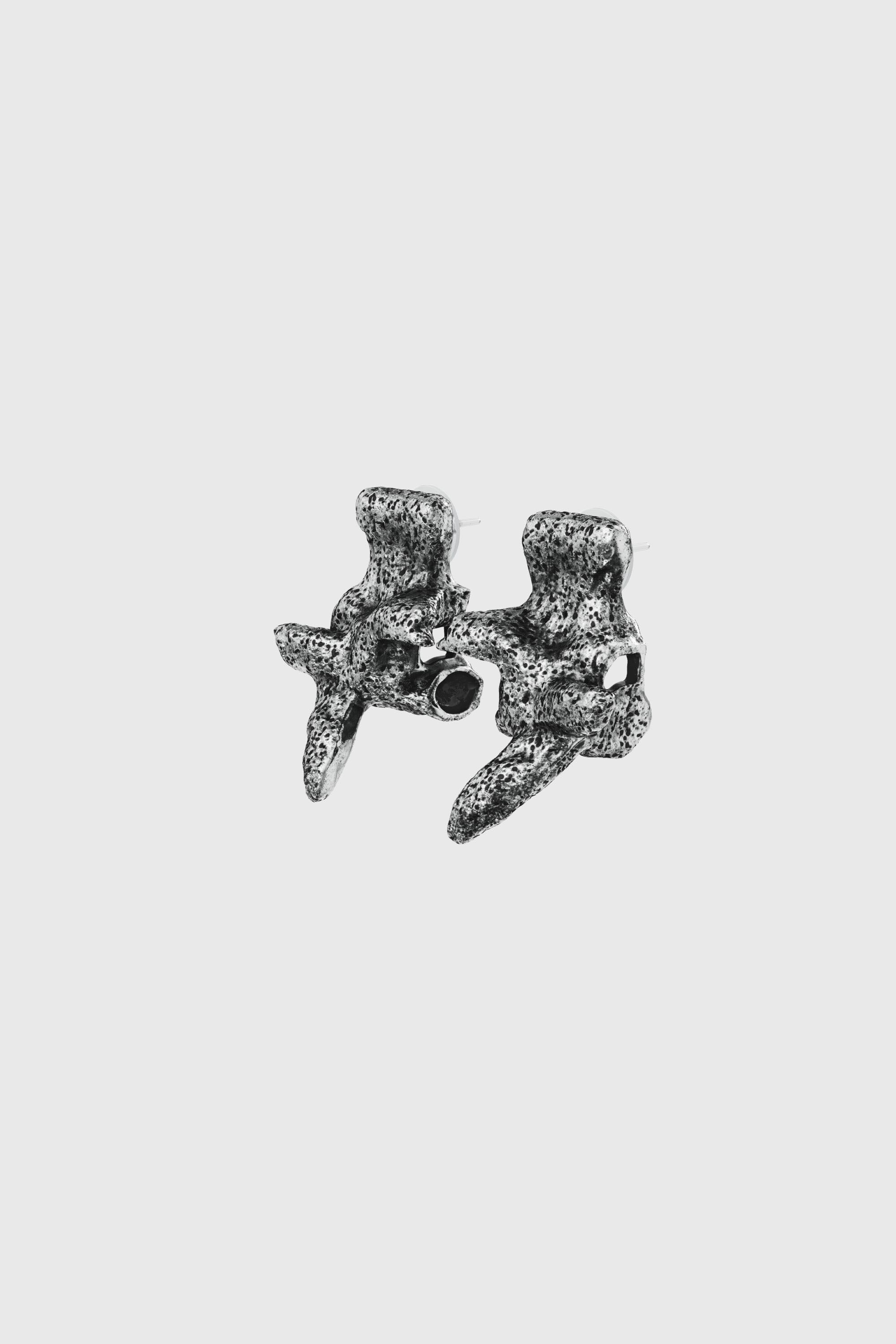 Diesel - DX1710040 JEWELLERY, Unisex Ohrstecker in silberfarben mit Nieten in Dunkelgrau - 1