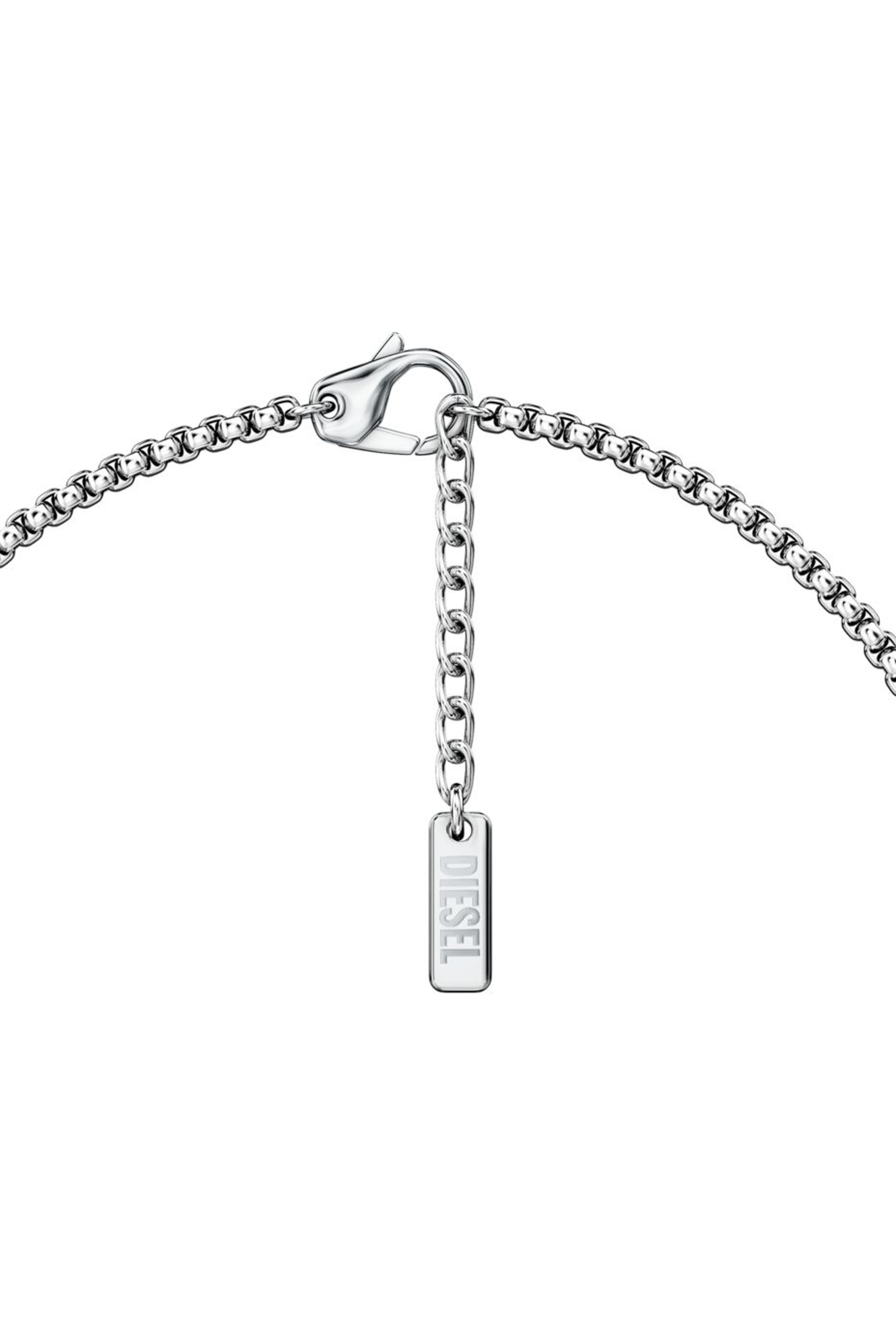 Diesel - DX1689040 JEWELLERY, Unisex Anh&auml;nger-Halskette aus Edelstahl in Silber/Rot - 5