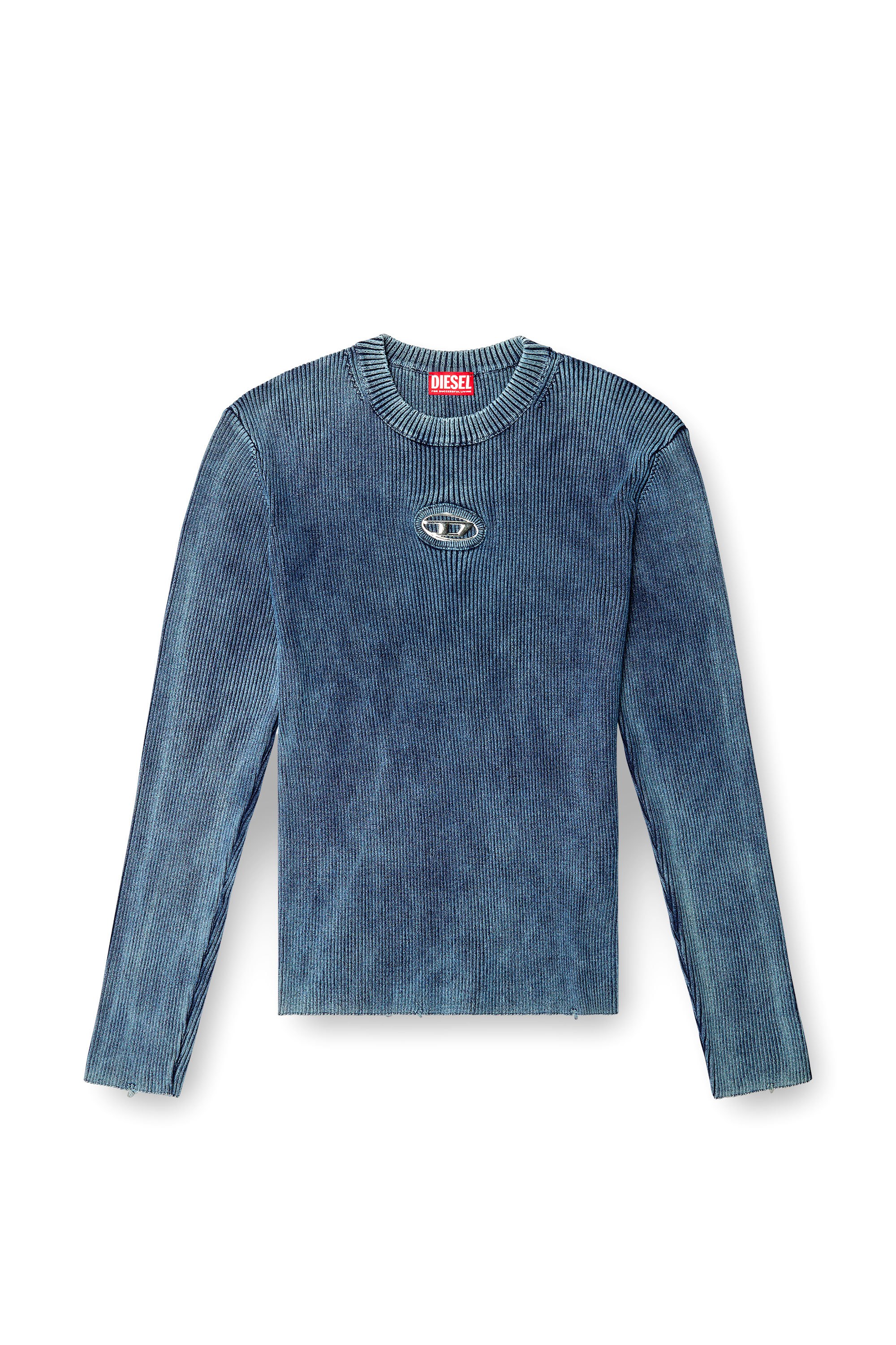 Diesel - K-DARIN-D, Herren Vielgetragener Pullover mit Cutout-Logo in Blau - 3