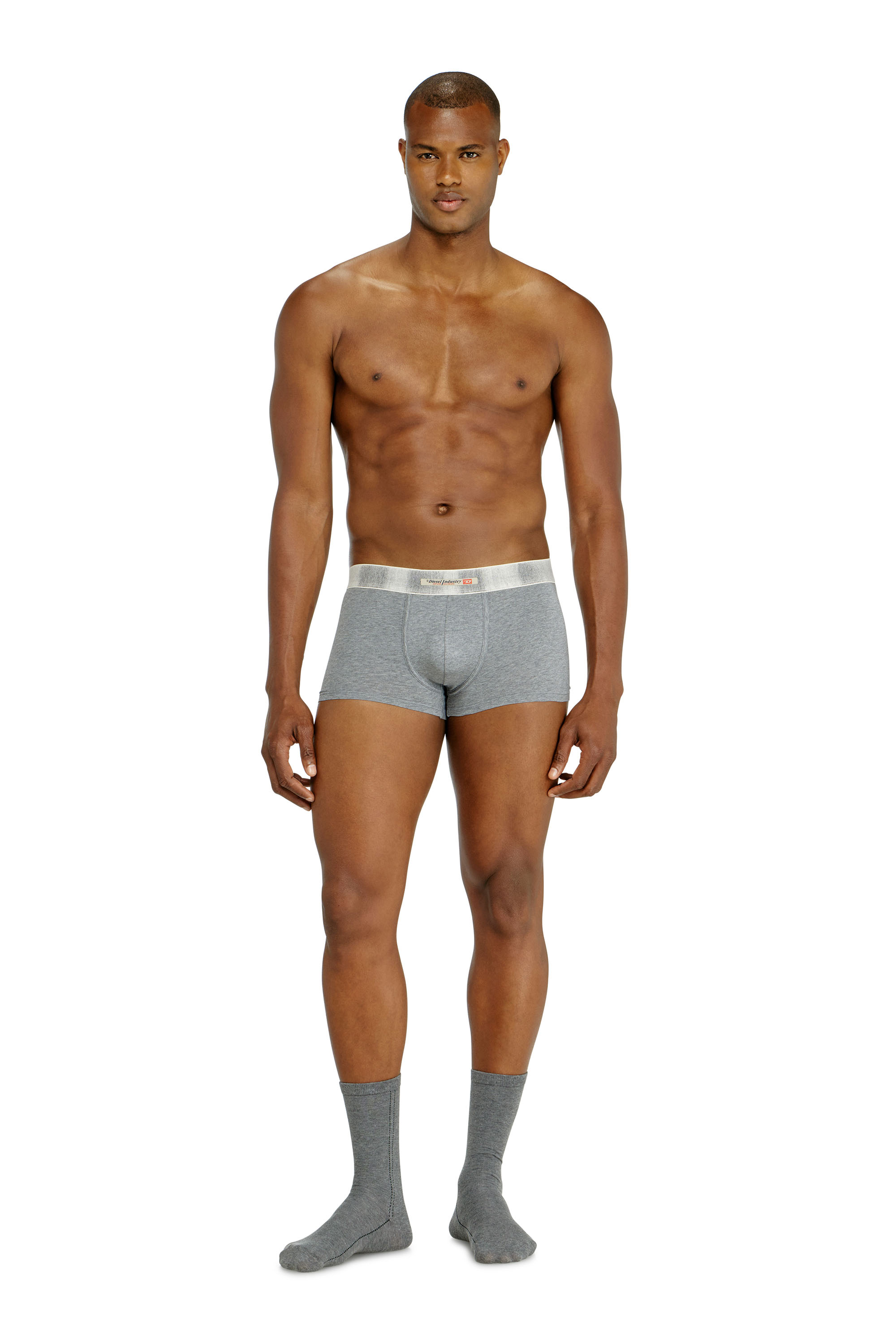 Diesel - DAMIEN-DNM-3PACK, Herren Boxershorts aus Stretch-Baumwolle mit Satinbund im Dreierpack in Bunt/Grau - 3