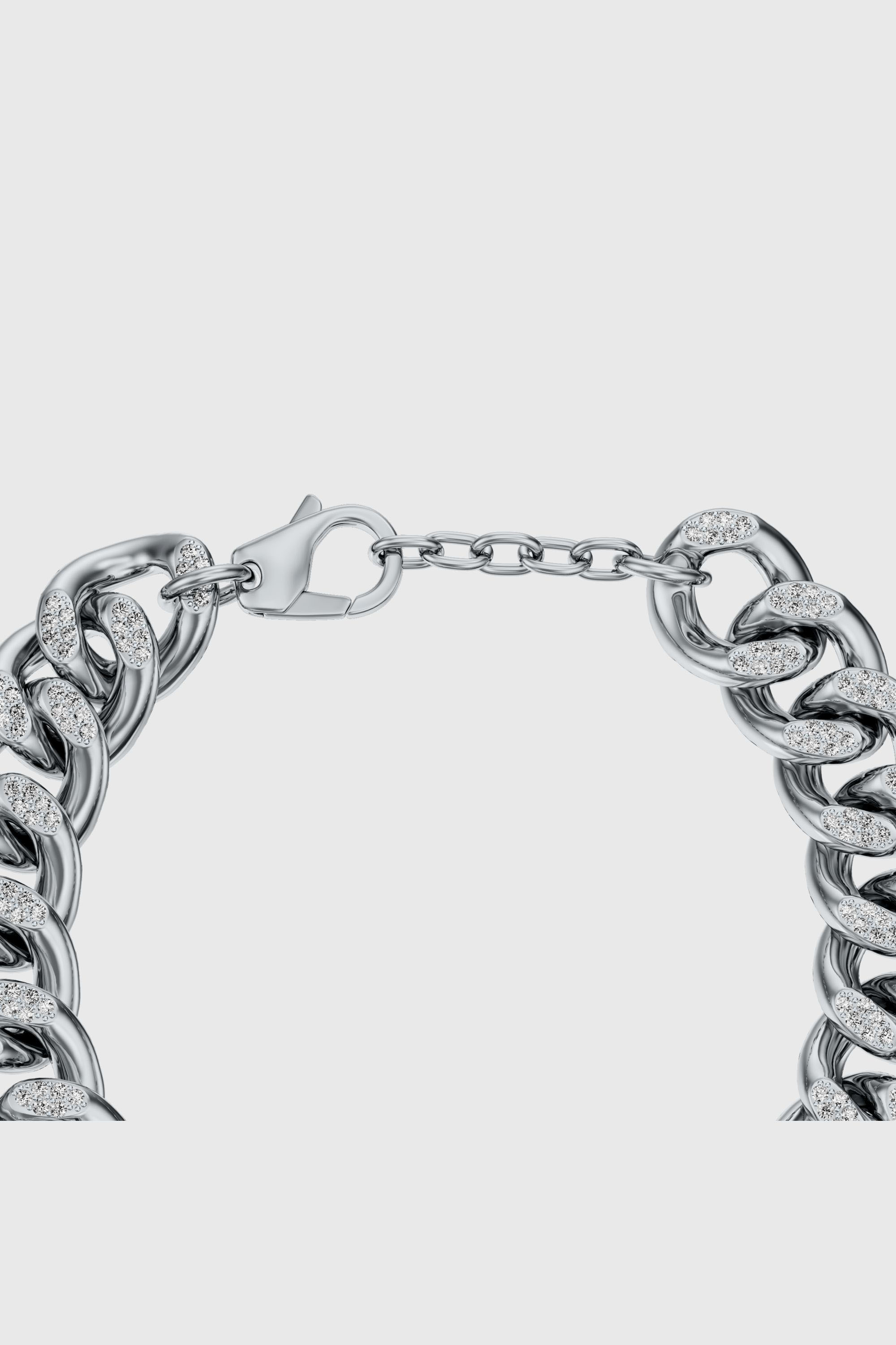 Diesel - DX1707040 JEWELLERY, Unisex Oval D glitz-Armband aus Edelstahl mit Kettengliedern in Silber - 3