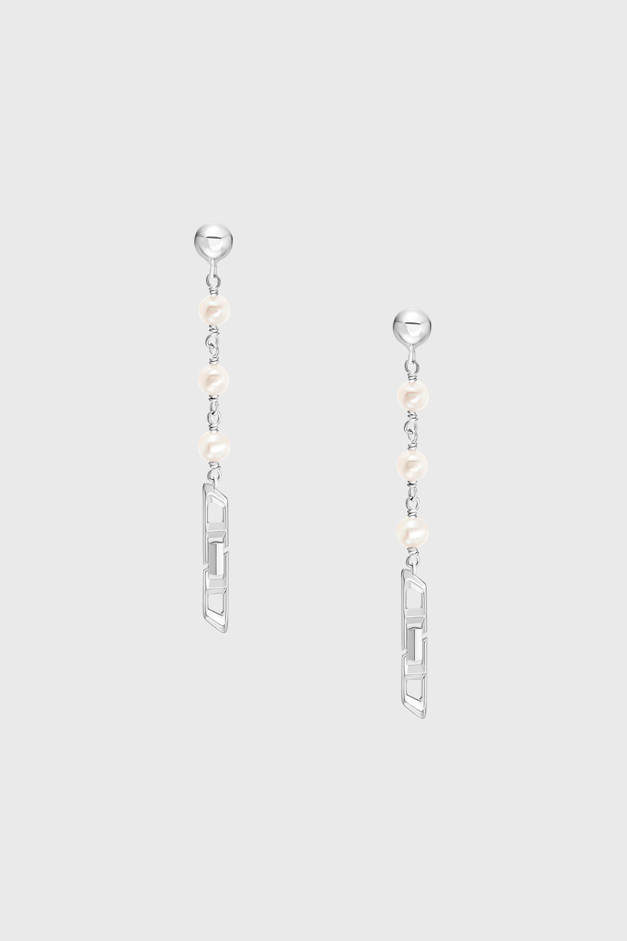 Diesel - DL1371040, Unisex Ohrh&auml;nger aus Sterlingsilber mit Perlen in Silber - 2