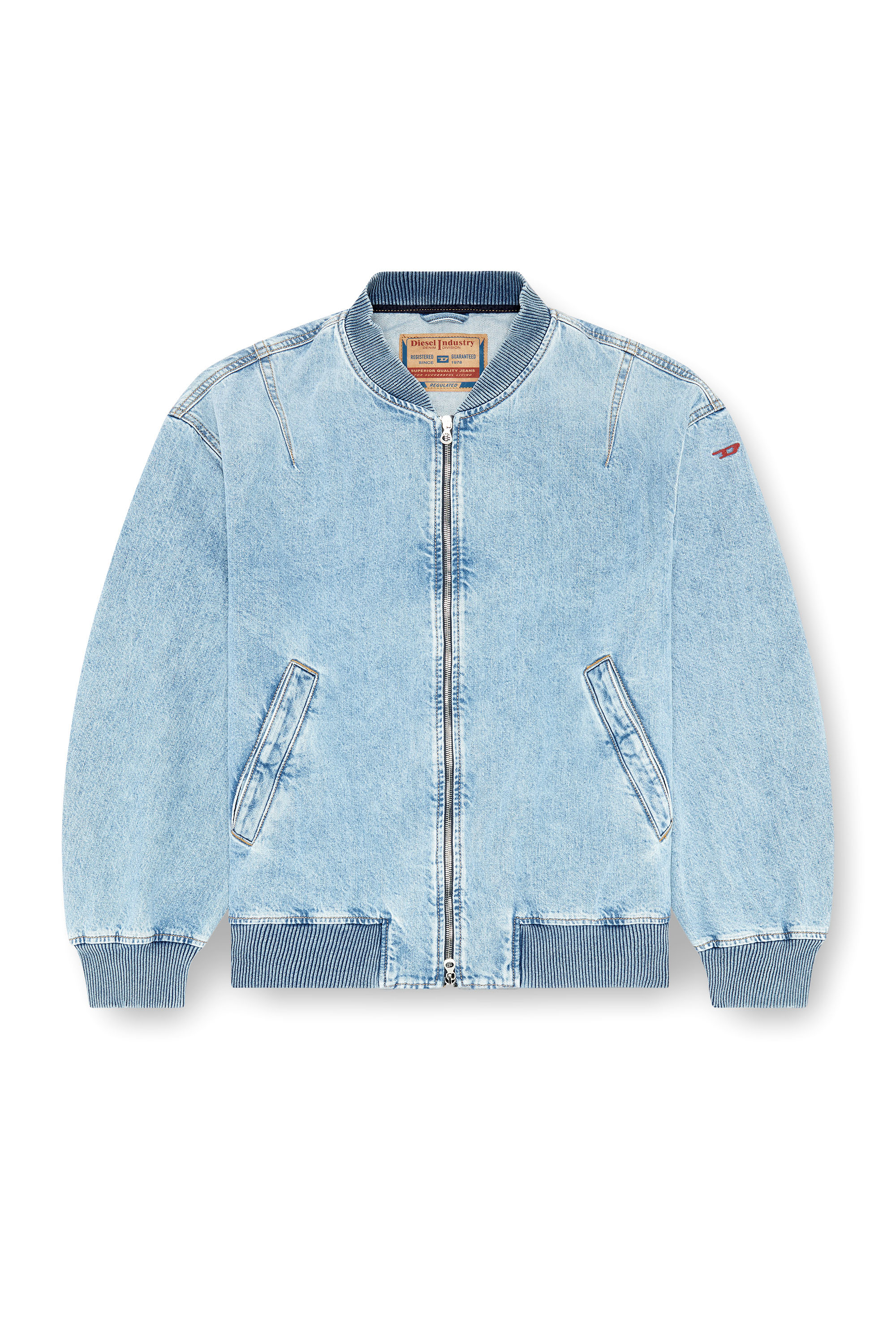 Diesel - D-VINZ, Herren Bomberjacke aus Denim in Hellblau - 3