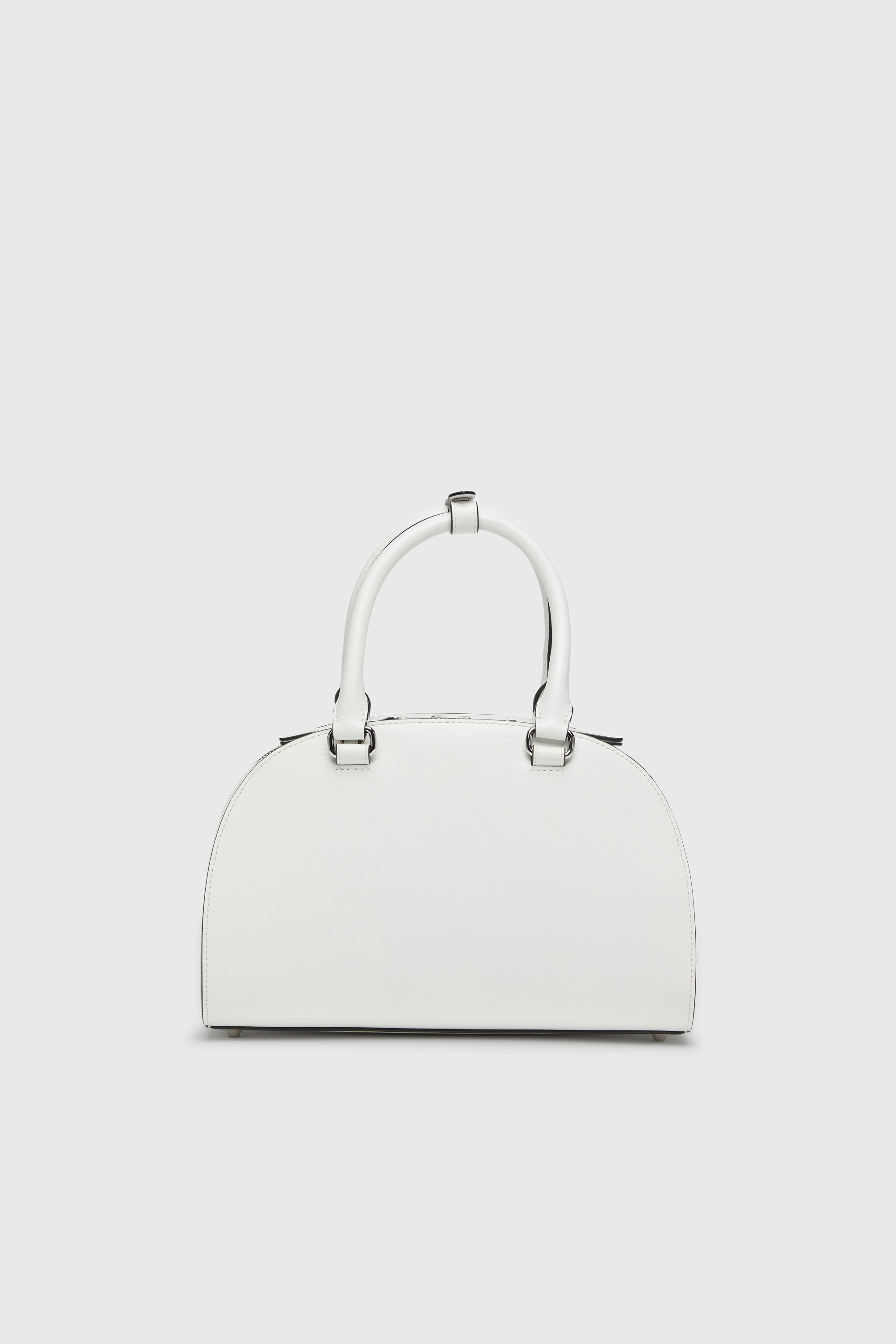 Diesel - 1DR DOME TOP HANDLE, Damen 1DR Dome-Bowling-Tasche aus Leder in Wei&szlig; - 2