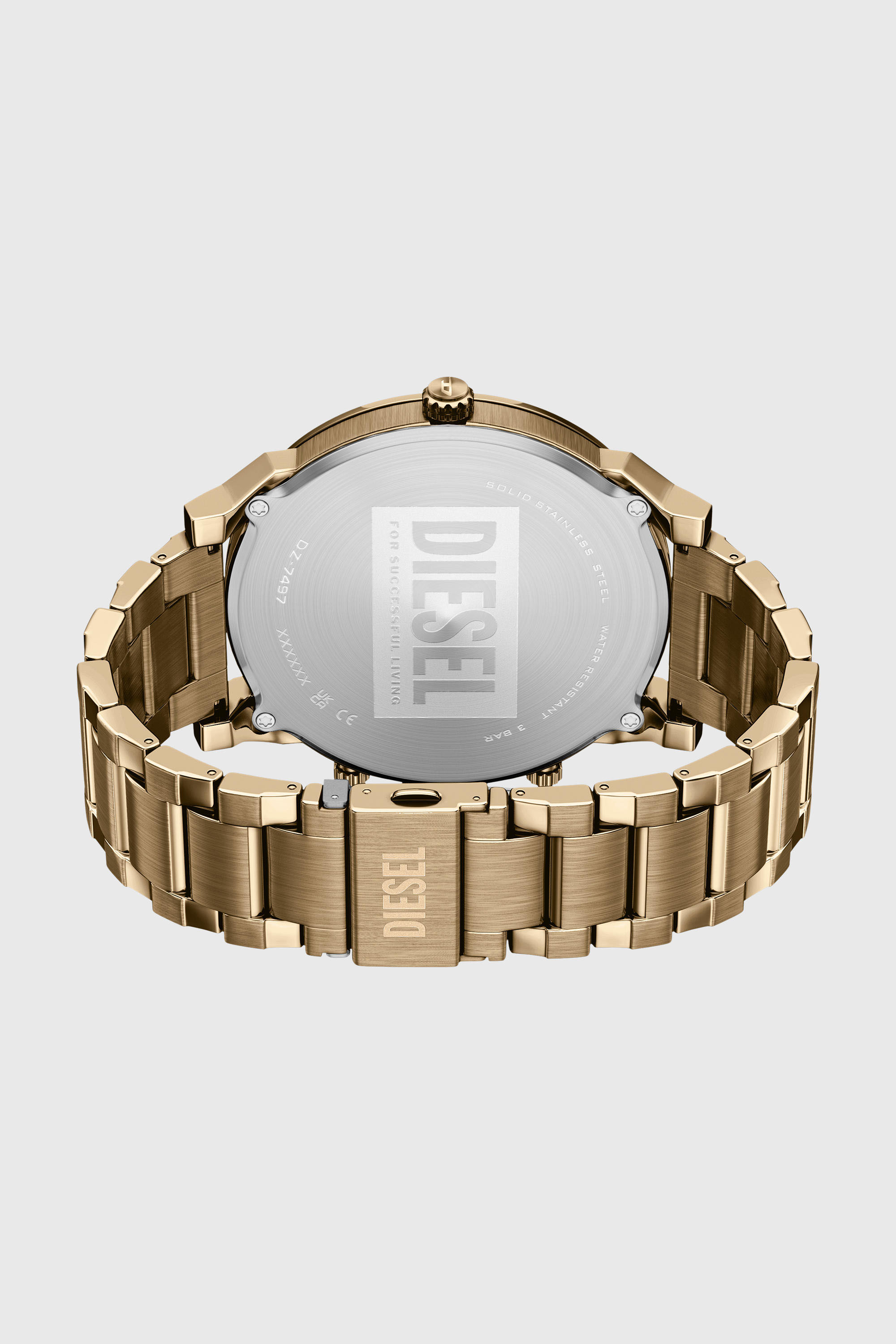 Diesel - DZ7497 WATCH, Herren Mr. Daddy Slim Uhr mit Datumsanzeige aus Edelstahl in Altgoldoptik in Gold - 4