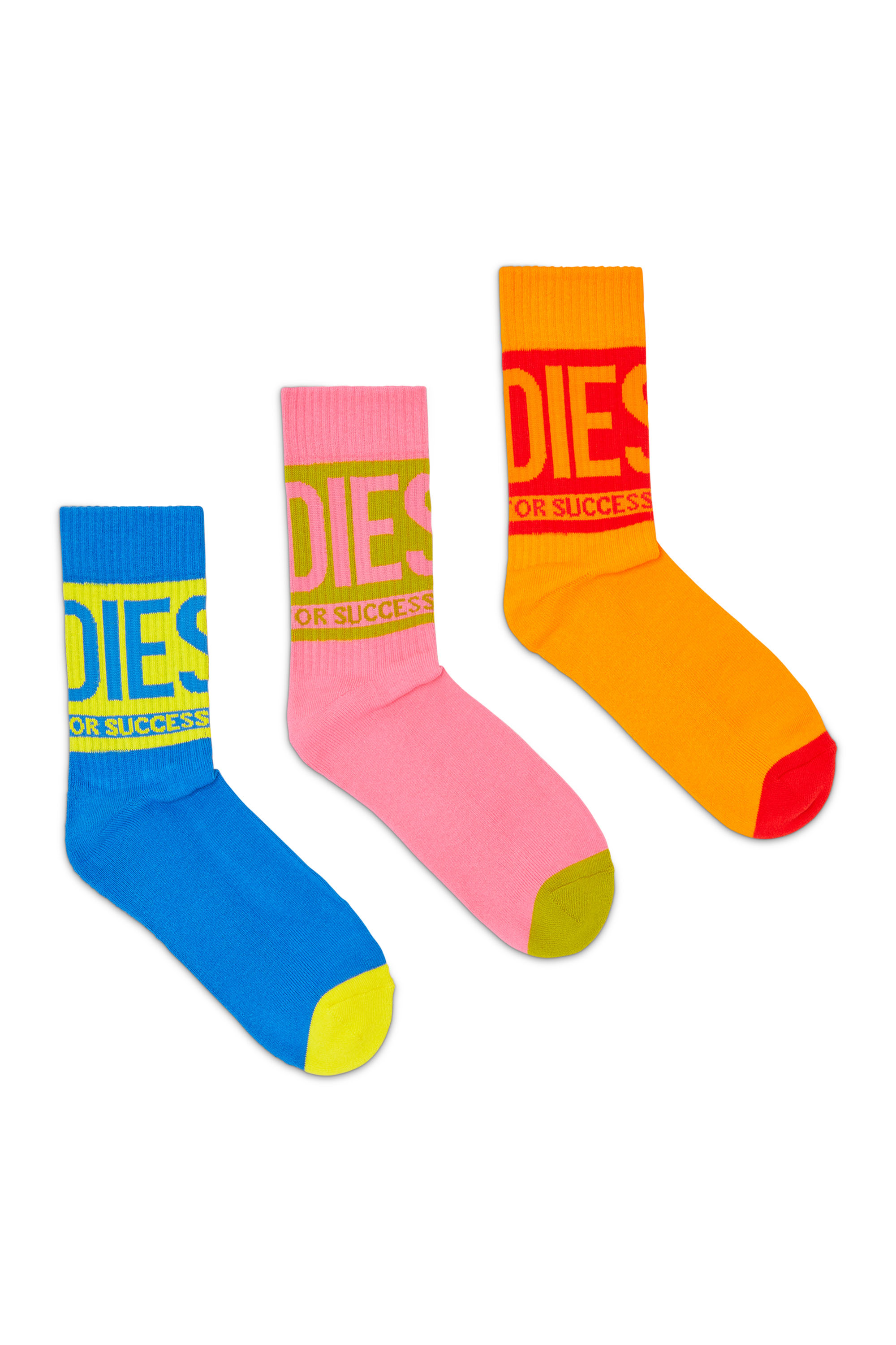 Diesel - SKM-RAY-THREEPACK, Herren Socken im Dreierpack aus Baumwolle mit Logo-Detail in Bunt - 1