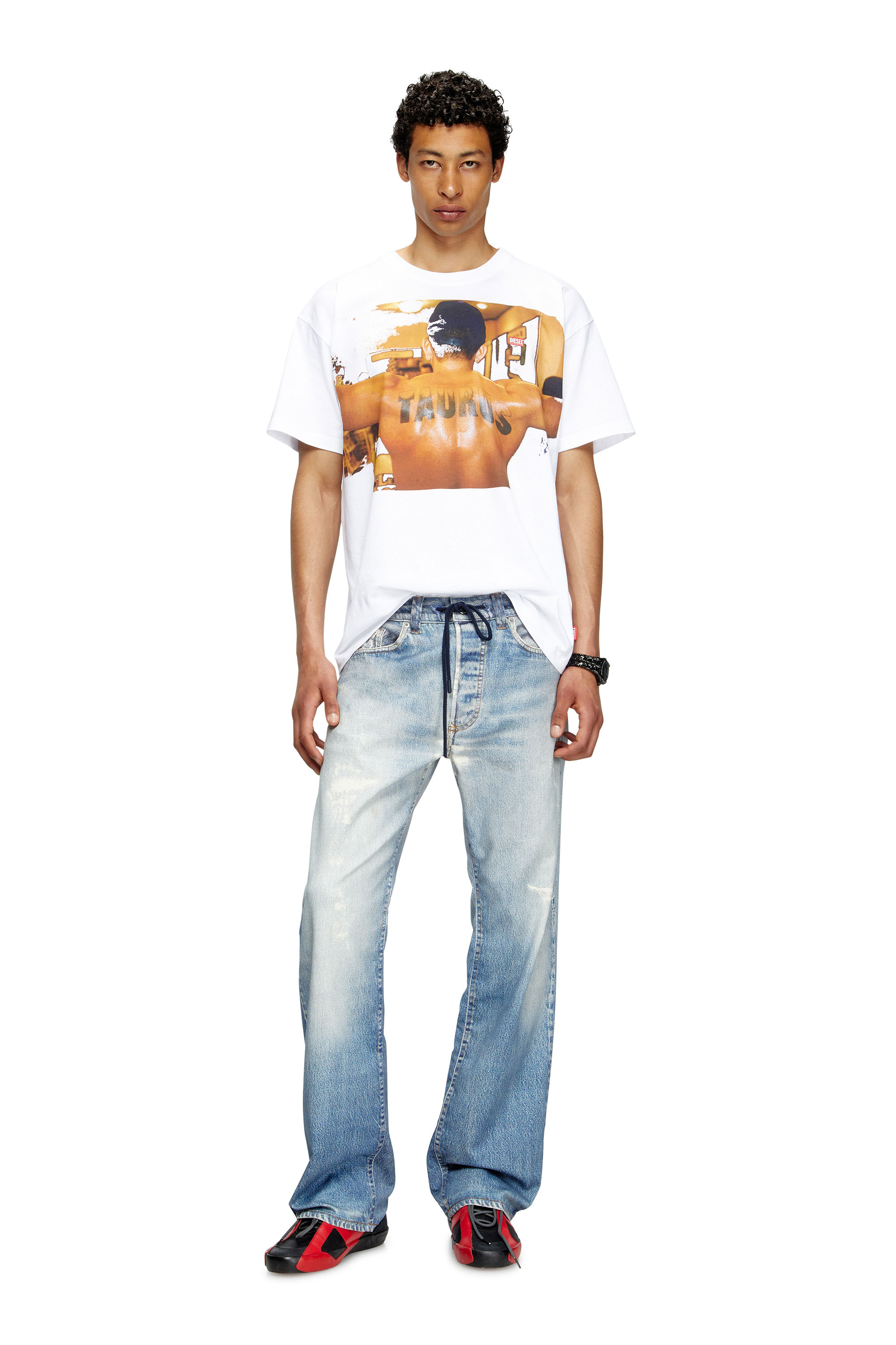 Diesel - PR-T-NORM-TOM25-1, Unisex T-Shirt mit Grafik-Print in Weiß - 2