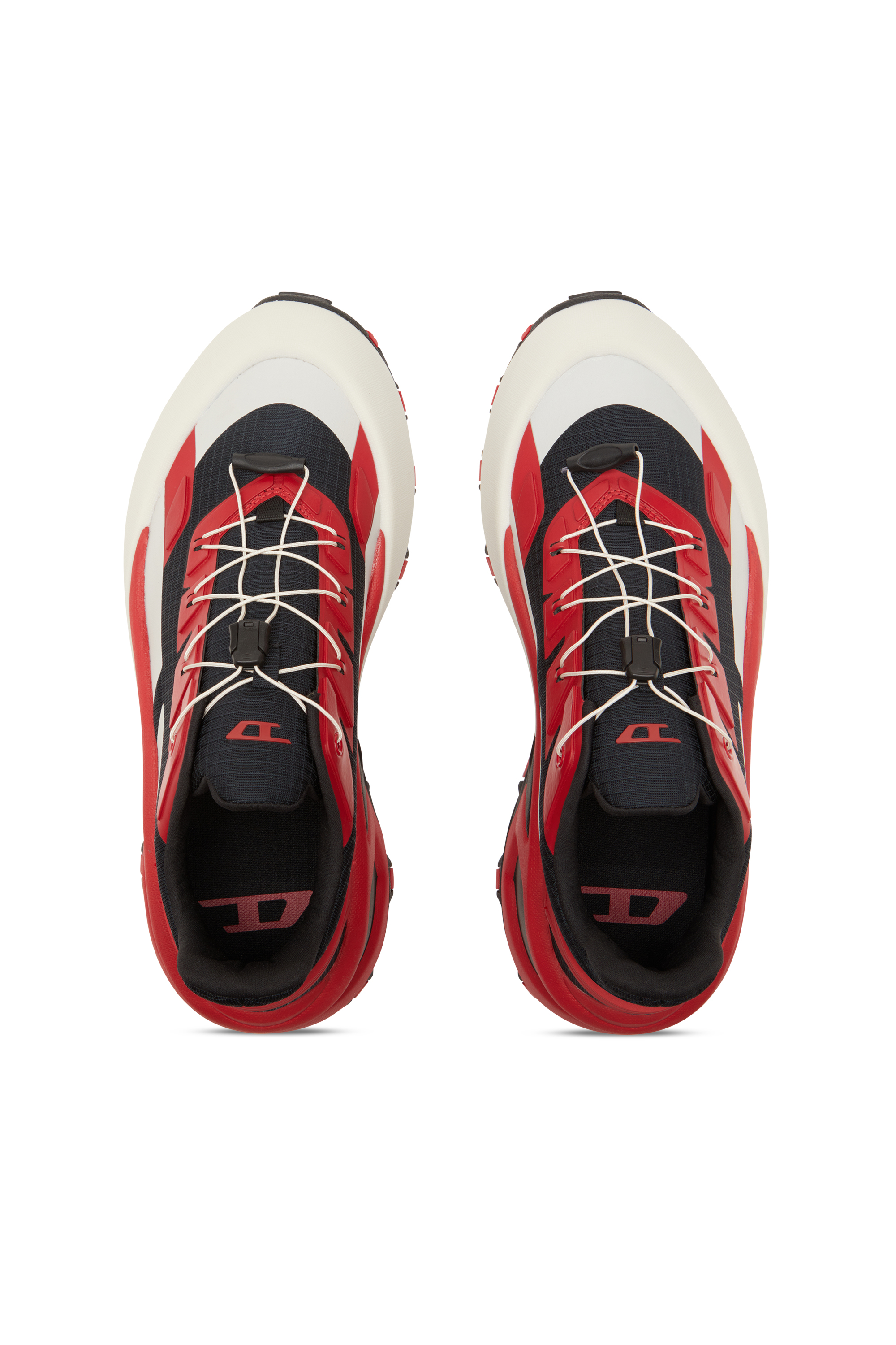 Diesel - D-CAGE RUNNER, Herren D-Cage Runner-Sneakers aus TPU-besetztem Ripstop in Schwarz/Rot - 5