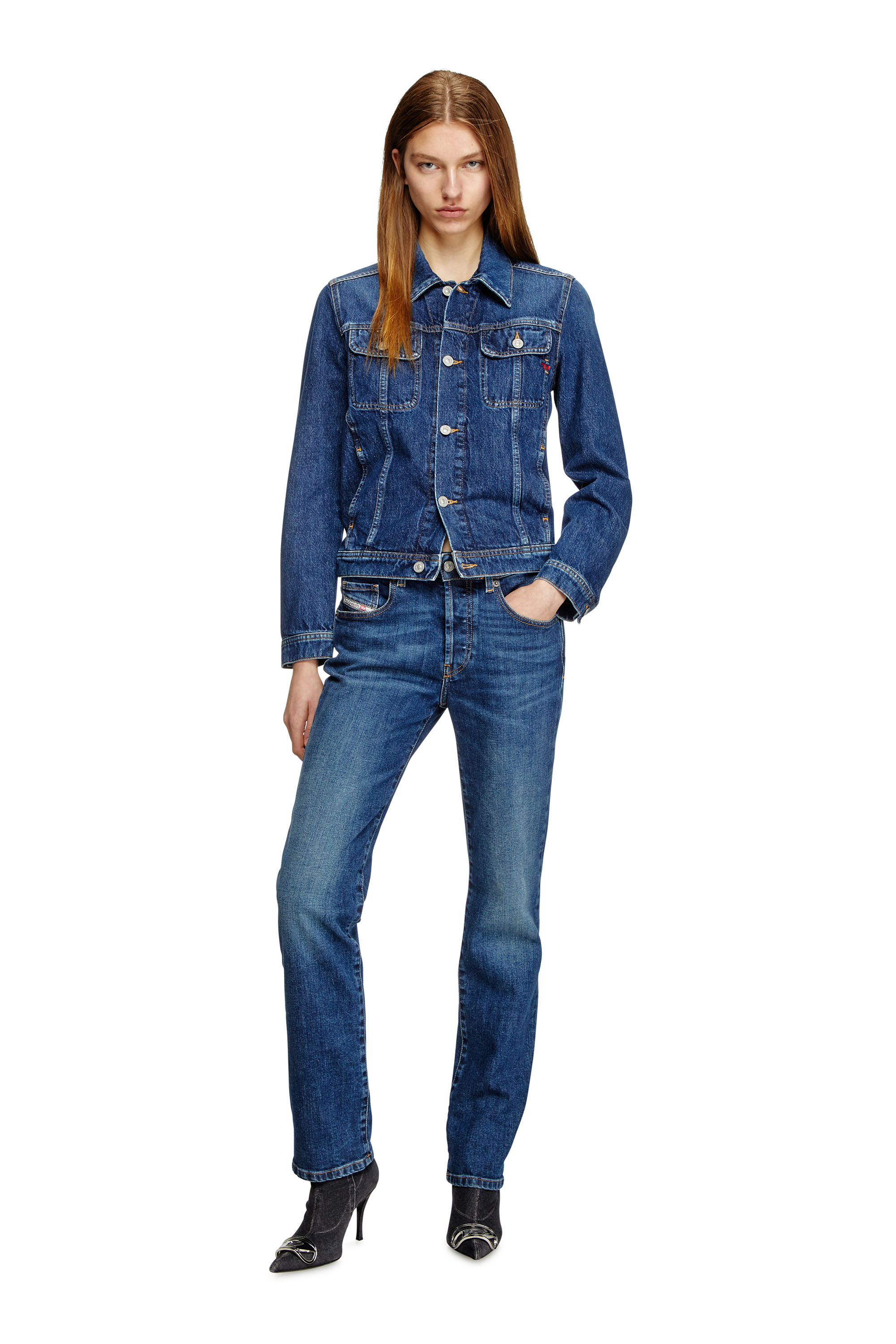 Diesel - DE-BONNY, Damen Truckerjacke aus Denim in Dunkelblau - 2