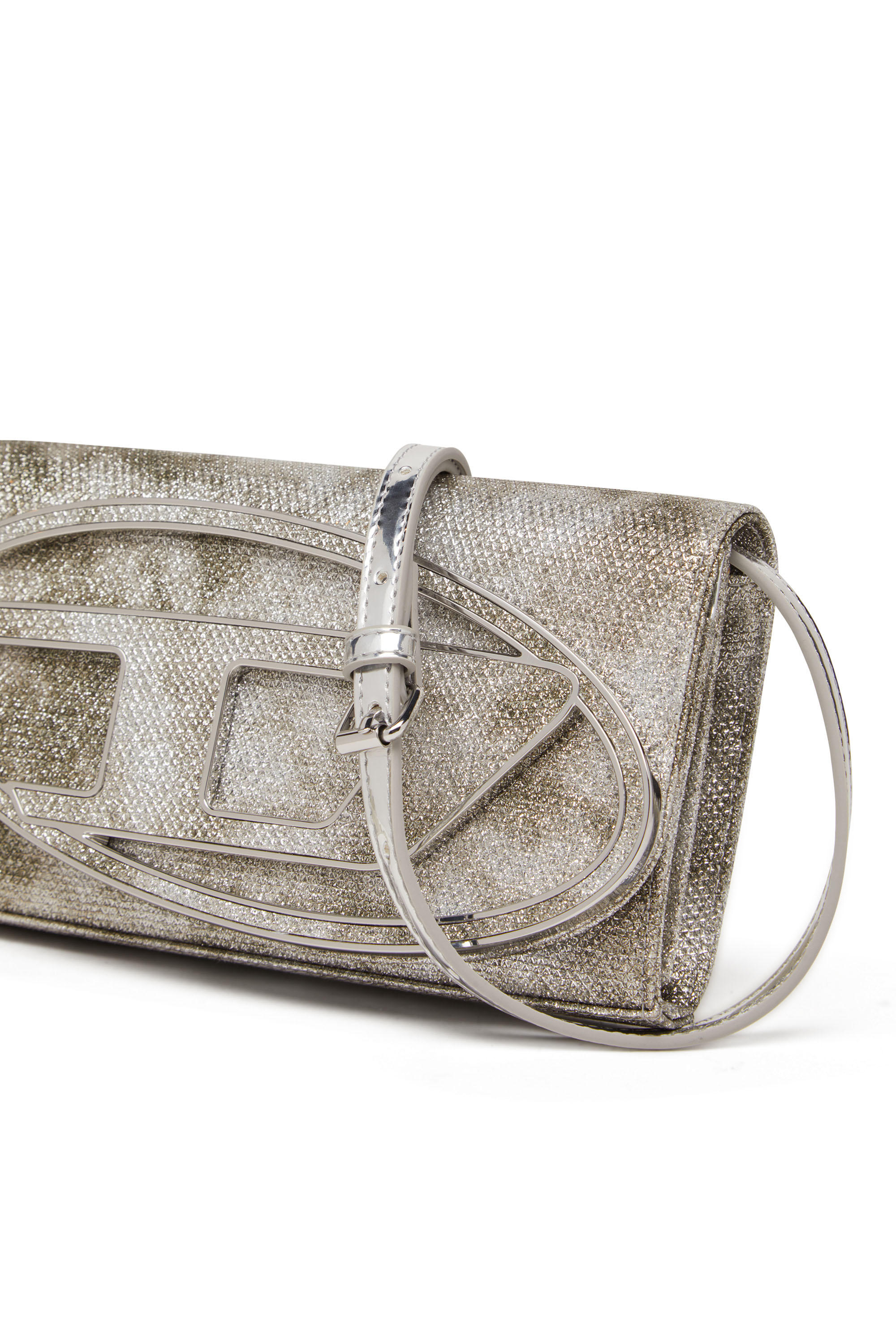 Diesel - 1DR WALLET STRAP, Damen Portemonnaie aus schimmerndem Stoff in Hellbraun - 5