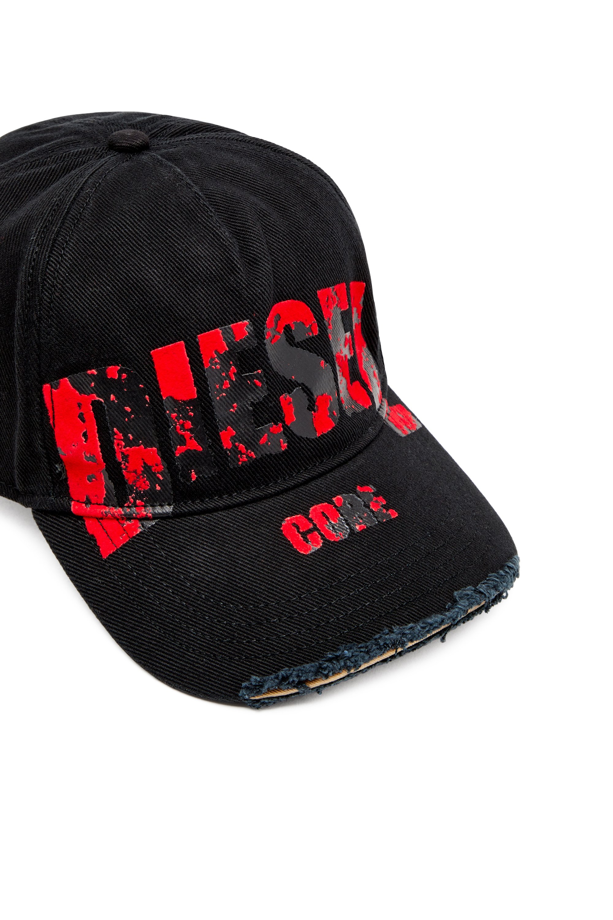 Diesel - C-HASE, Herren Basecap aus Denim mit Diesel Core-Logo in Schwarz/Rot - 3