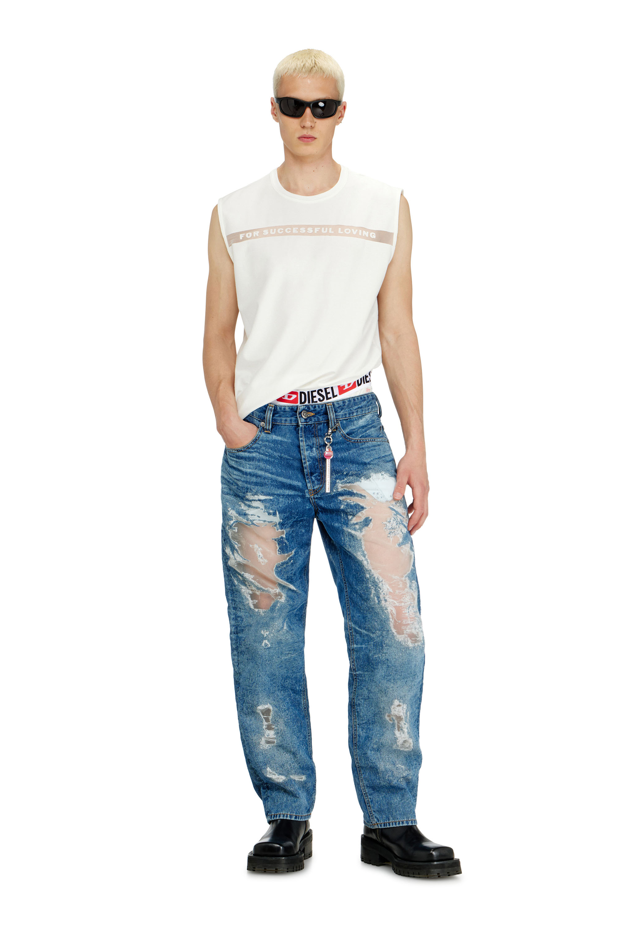 Diesel - PR-T-NORM-BISC-MATI-R, Unisex Tanktop mit For Successful Loving Logo in Wei&szlig; - 1