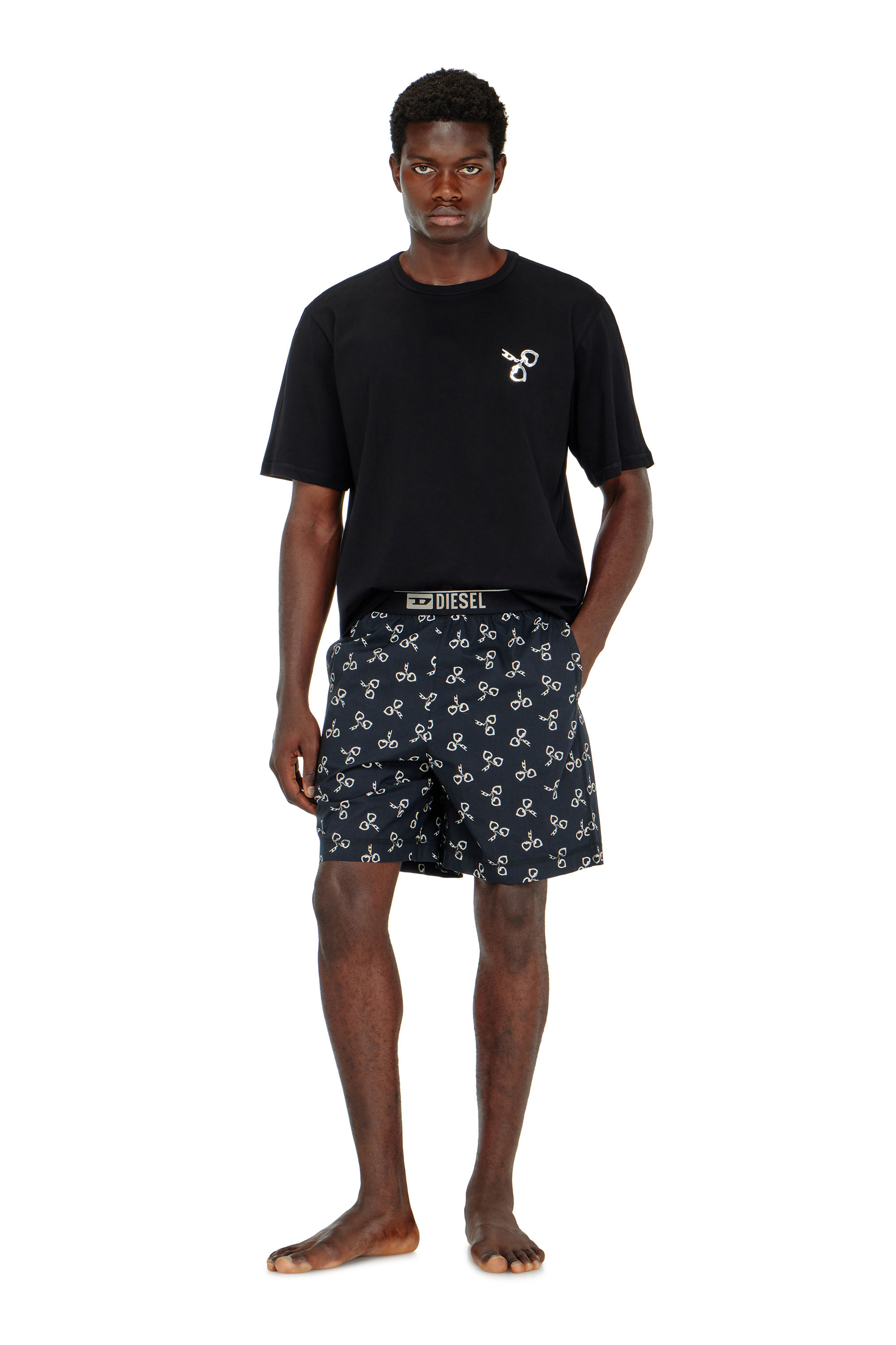 Diesel - KIT-JAMES-D-BOX, Herren Baumwoll-Pyjama-Set mit Handschellen-Print in null - 1