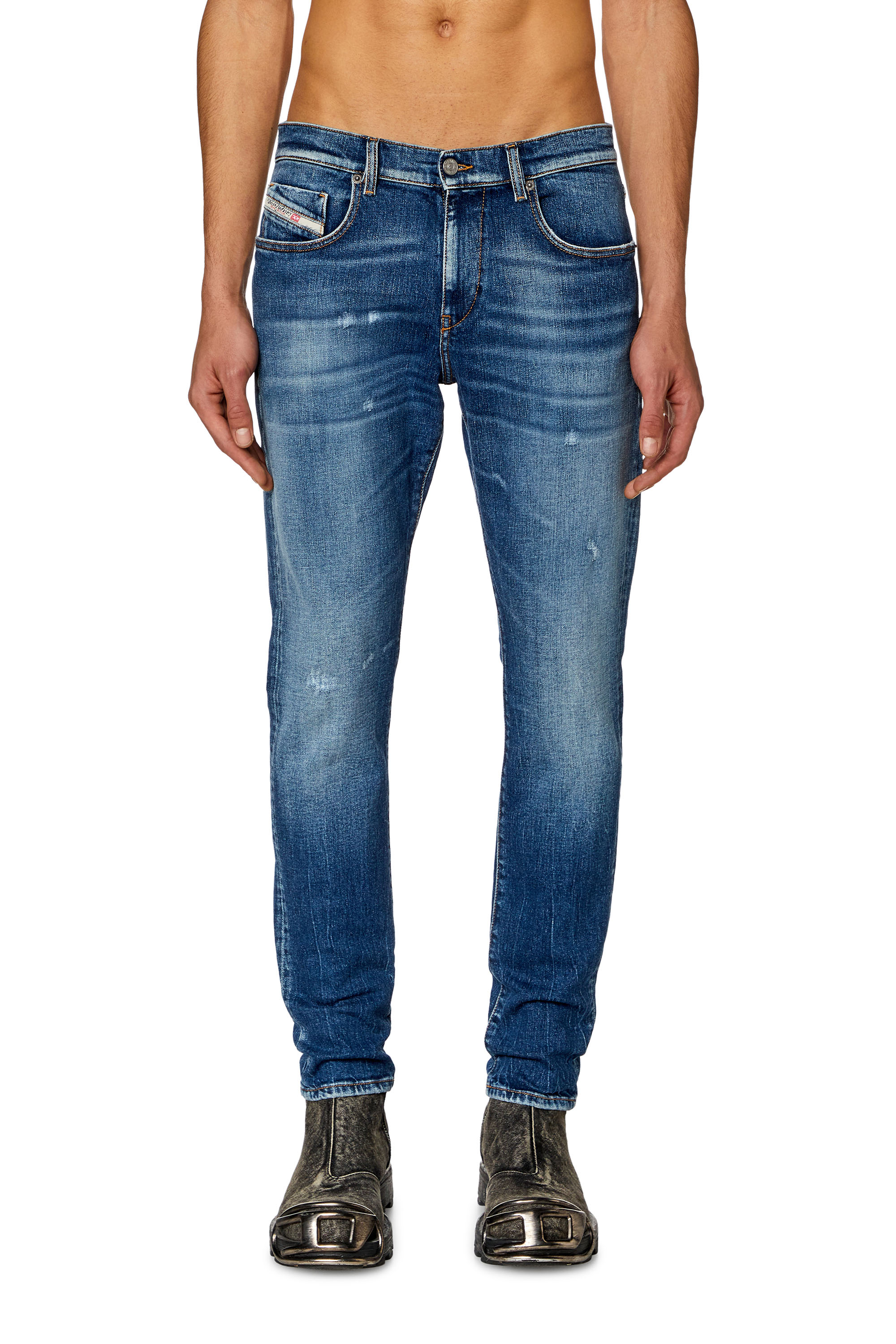 Diesel - Man Slim Jeans 2019 D-Strukt 007T3, Medium blue - Image 2