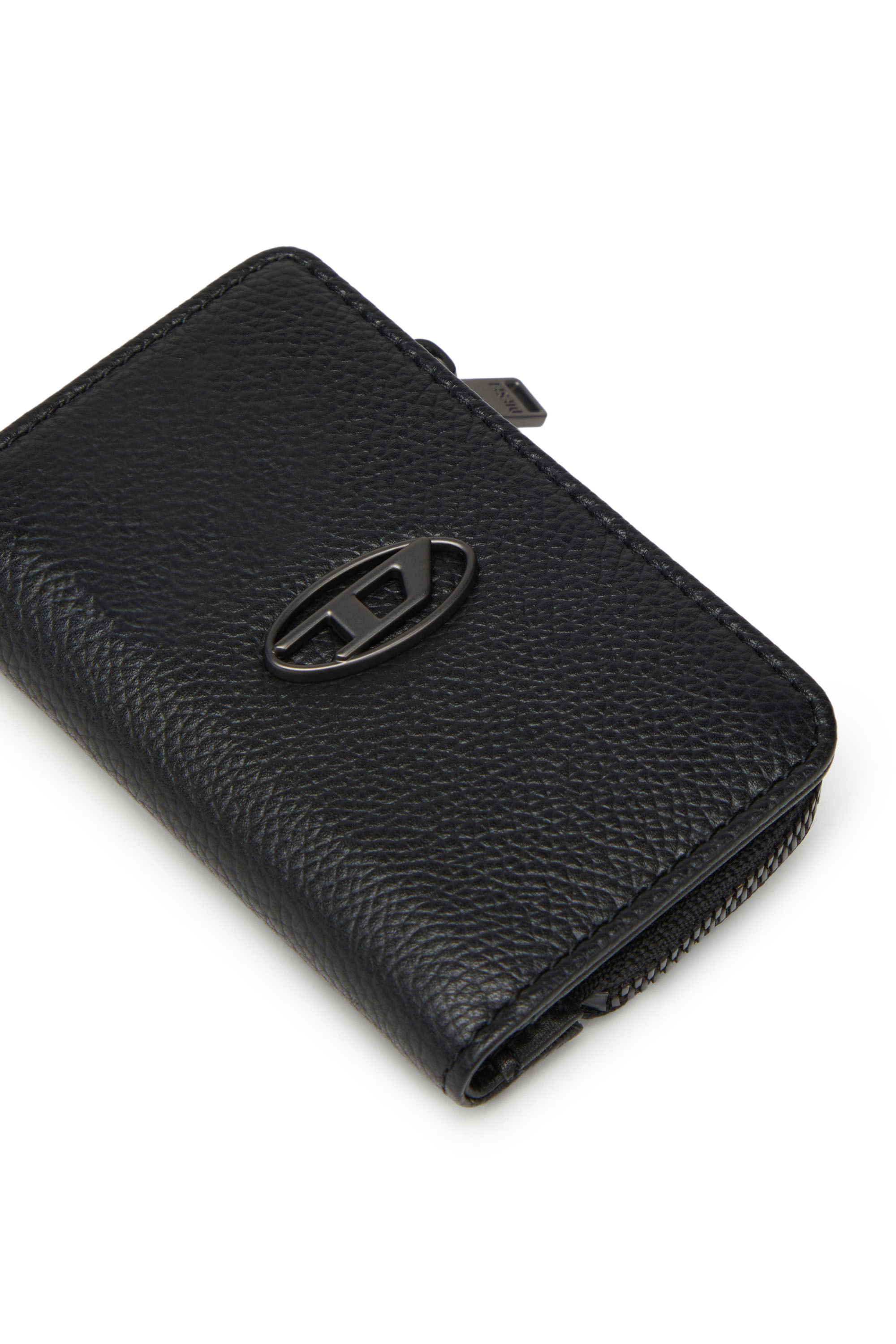 Diesel - L-ZIP KEY, Man Key case in grained leather in Black - Image 4